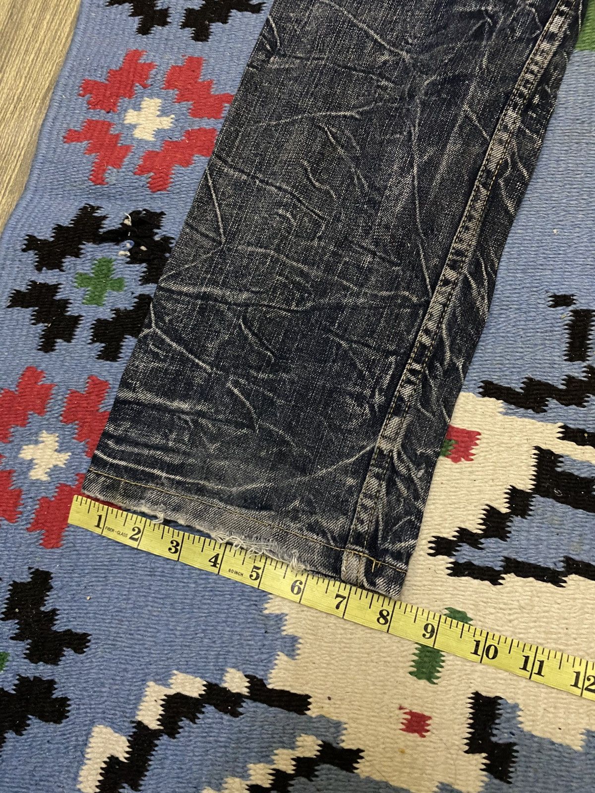 Japanese Brand DISTRESSED DENIM PATINA DOUBLE WAIST LIGHTNING SPARK JEAN Size US 30 / EU 46 - 20 Thumbnail
