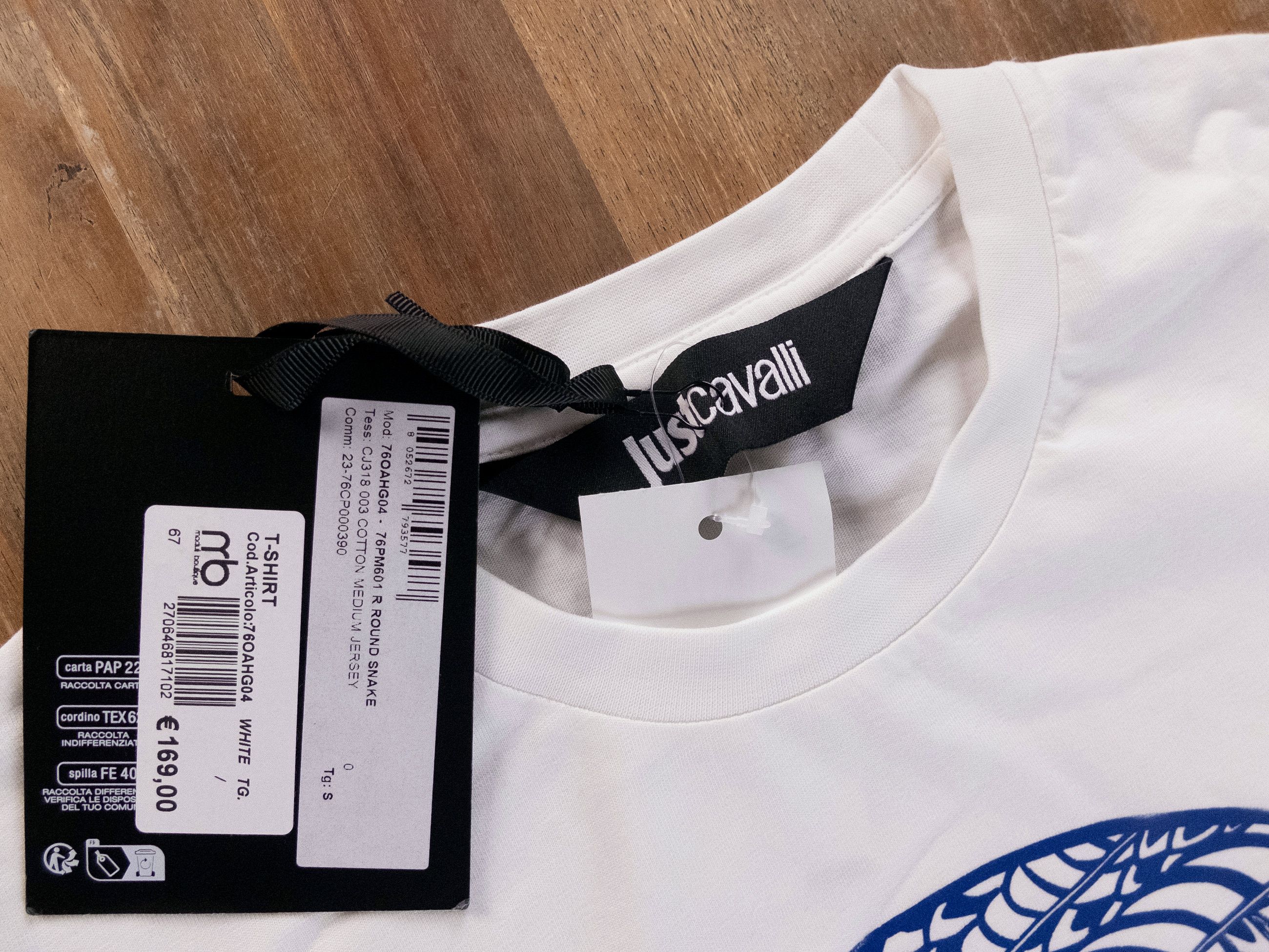 Just Cavalli JUST CAVALLI logo print white cotton t-shirt Small Size US S / EU 44-46 / 1 - 4 Thumbnail