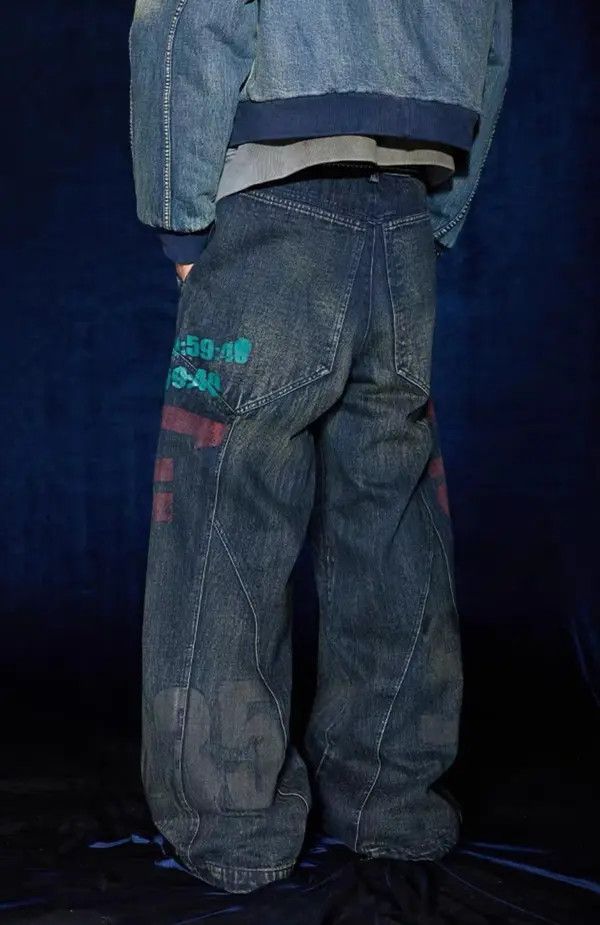 Japanese Brand VIBE vintage washed distressed niche printed baggy jeans Size US 32 / EU 48 - 6 Thumbnail