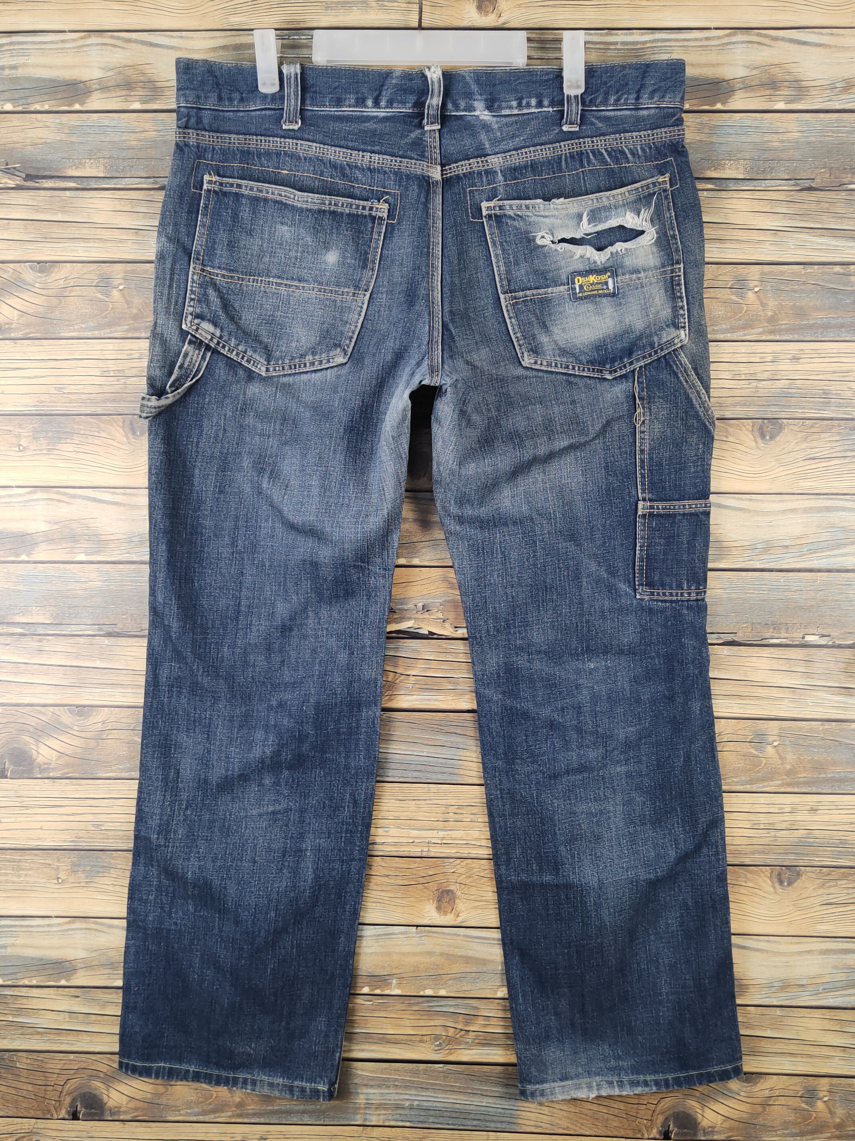 Oshkosh Oshkosh Dark Blue Distressed Ripped denim Jeans #W1378 Size US 38 / EU 54 - 8 Thumbnail
