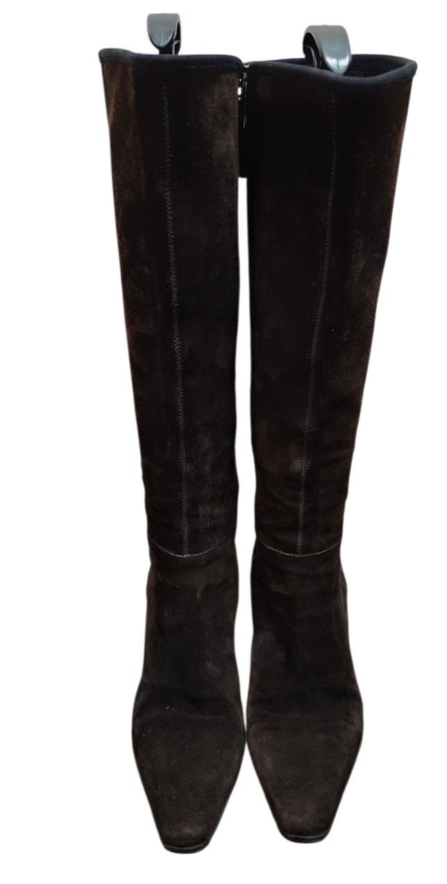 Prada PRADA BROWN SUEDE HEELED BOOTS - EU 38.5/US 8 Size US 8.5 / IT 38.5 - 5 Thumbnail