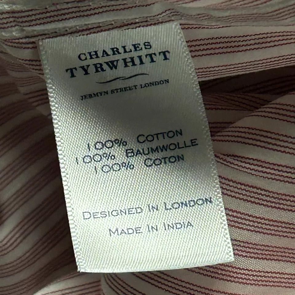 Charles Tyrwhitt Charles Tyrwhitt Shirt Mens 15.5 Extra Slim Fit Striped 34in Size US S / EU 44-46 / 1 - 8 Thumbnail