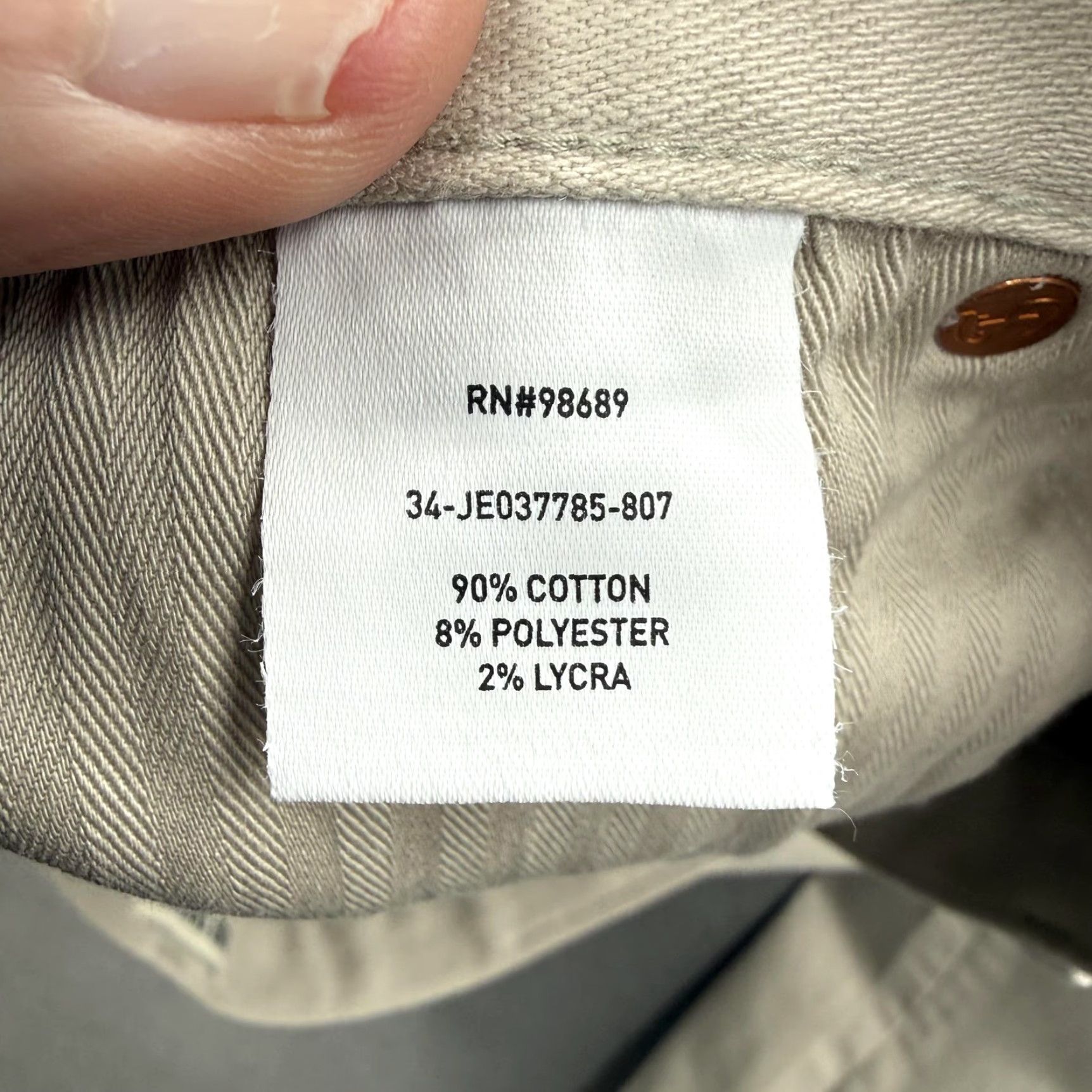 Todd Snyder Todd Snyder Pants Mens 35 Beige Stretch 5-Pocket Chino Slim Fit Denim Tapered Front Zip 28in Inseam Casual Business Mens Size US 35 - 5 Thumbnail