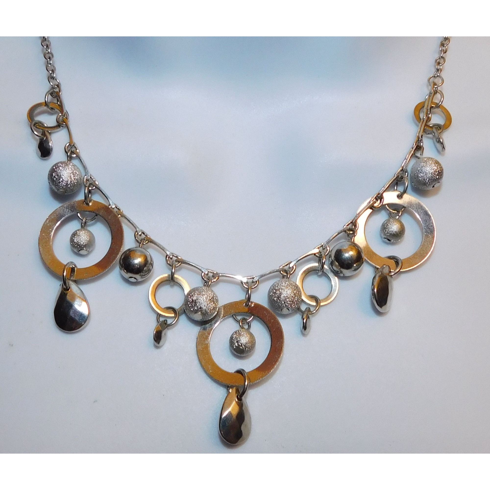 Other Whimsical Hoop And Charm Silver Tone Necklace Size ONE SIZE - 1 Thumbnail