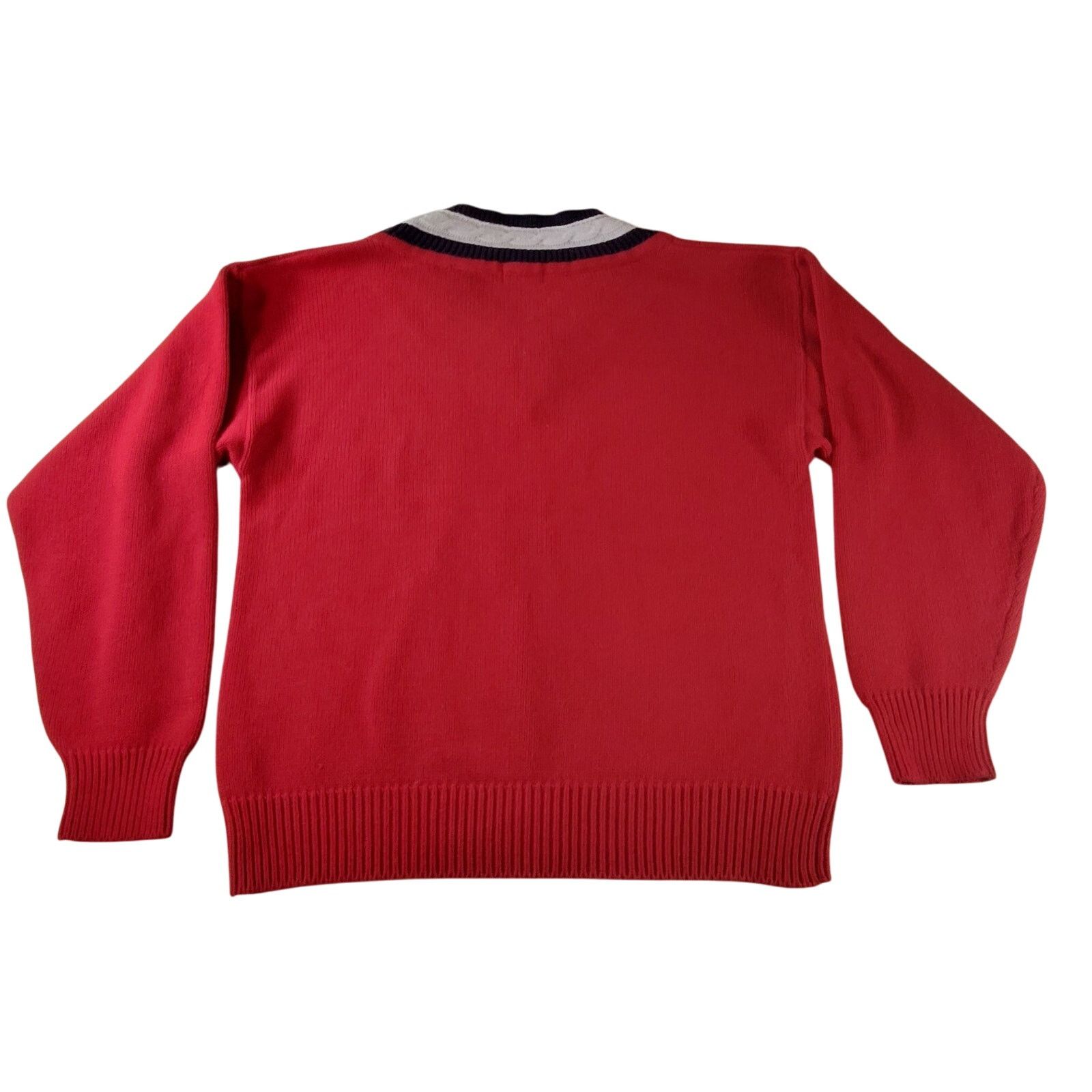 Royal Robbins Rare Vintage Robinsons V Neck Sweater Jumper Red Medium 80s Size US M / EU 48-50 / 2 - 2 Thumbnail