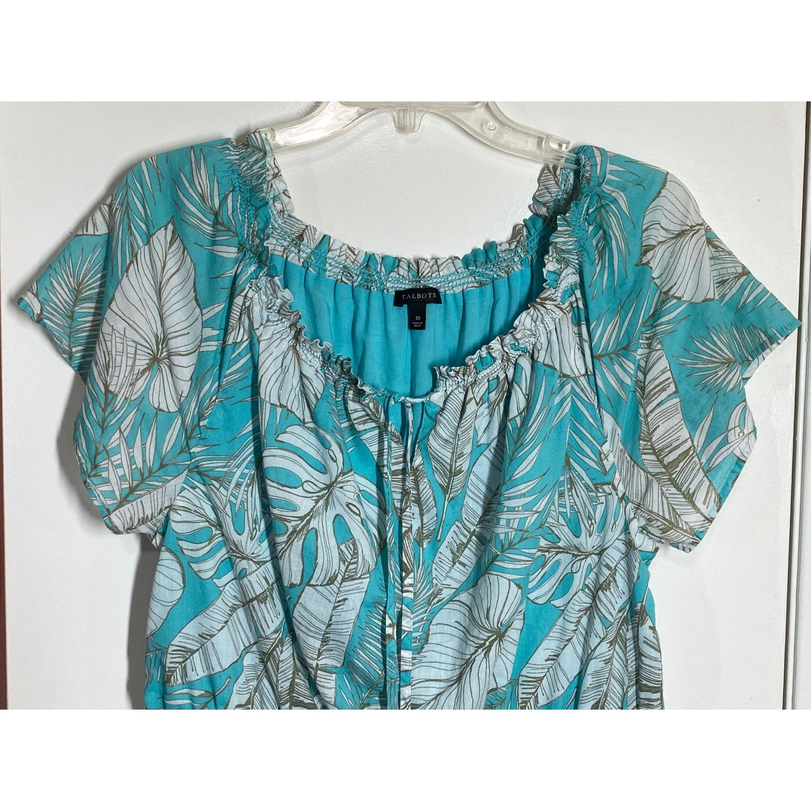 Talbots Talbots Cotton Tropical Short Sleeve Tropical Midi Dress 10 Size L / US 10 / IT 46 - 3 Thumbnail