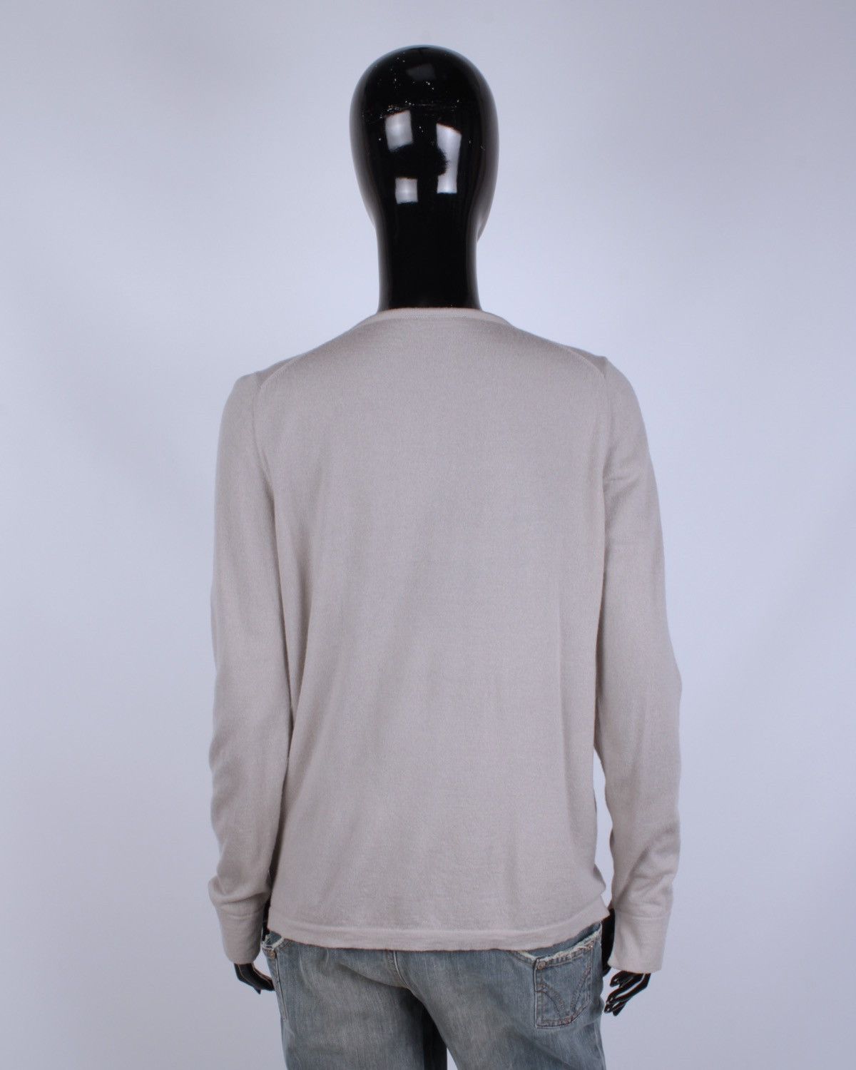 Designer × Loro Piana LORO PIANA 100% Cashmere Logo Metal Beige Sweater Jumper Size M / US 6-8 / IT 42-44 - 3 Thumbnail