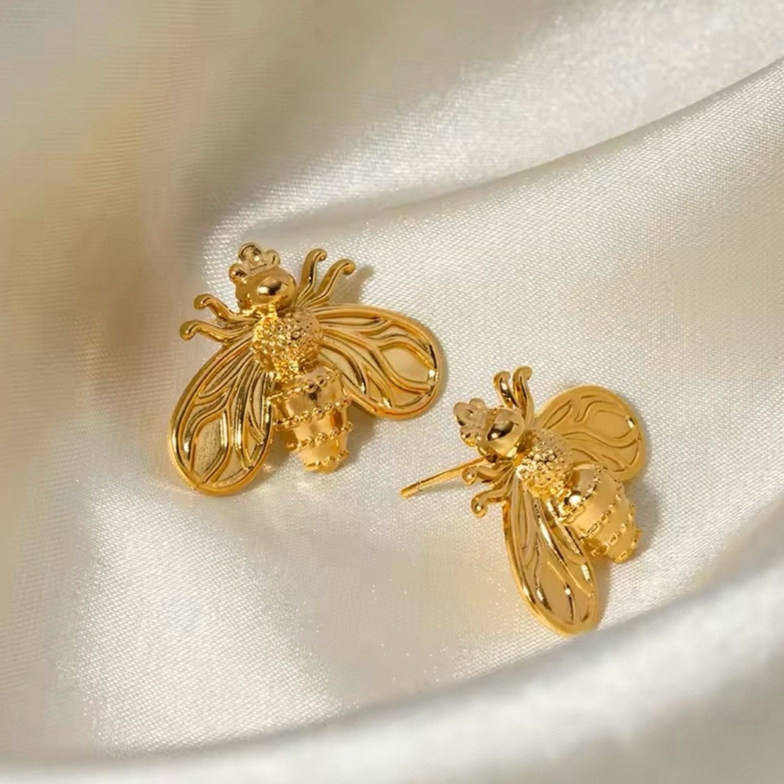 Other Gold Bee Designed Shiny Earrings For Women Size ONE SIZE - 5 Thumbnail