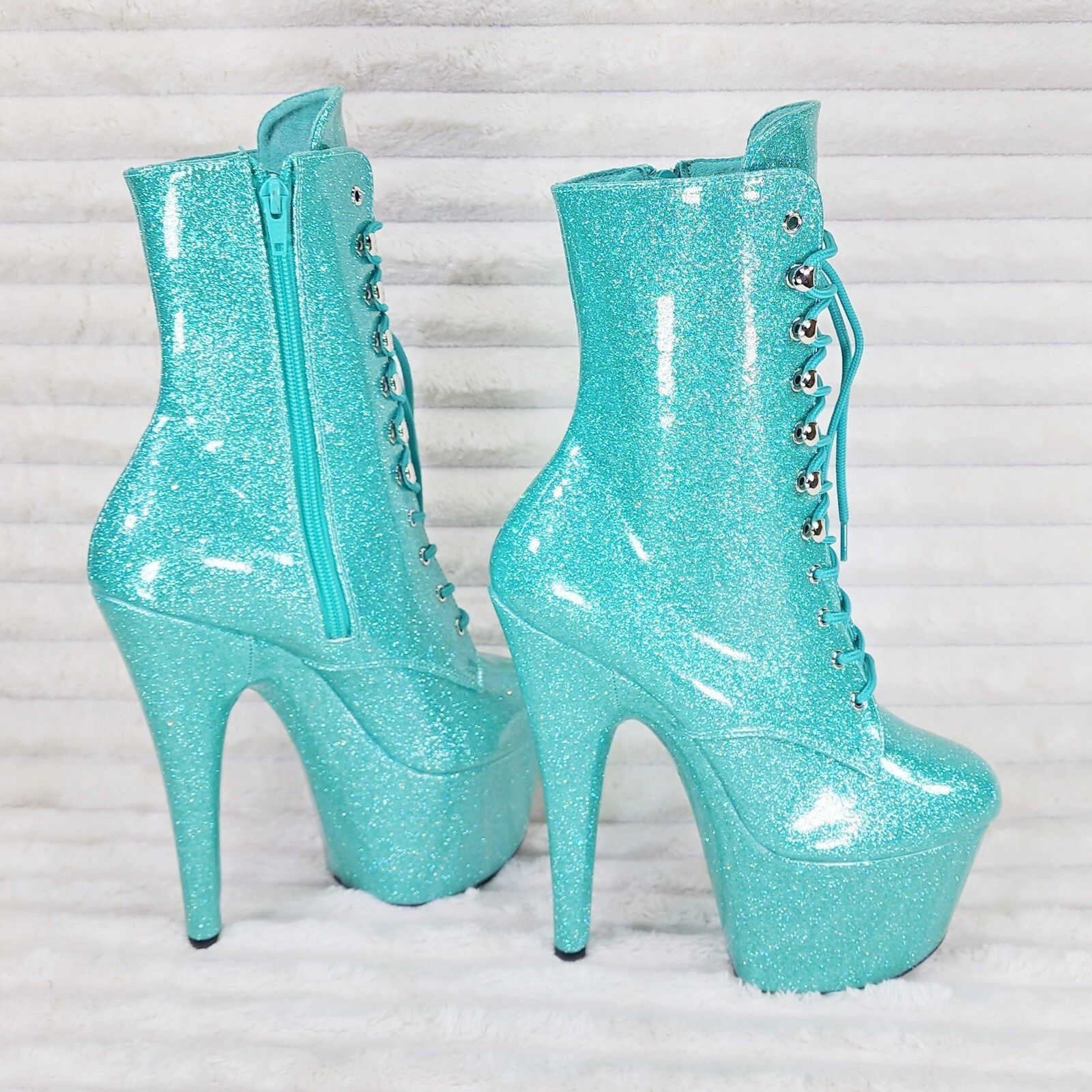 Other Adore 1020GP AQUA Blue Glitter Patent 7" High Heel Platform Size US 6 / IT 36 - 1 Thumbnail