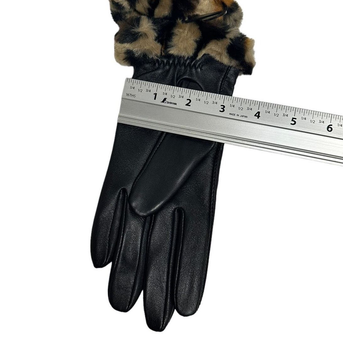 Ugg UGG Logo Leather Faux Fur Cuff Gloves M (Runs small in size) Size ONE SIZE - 9 Thumbnail