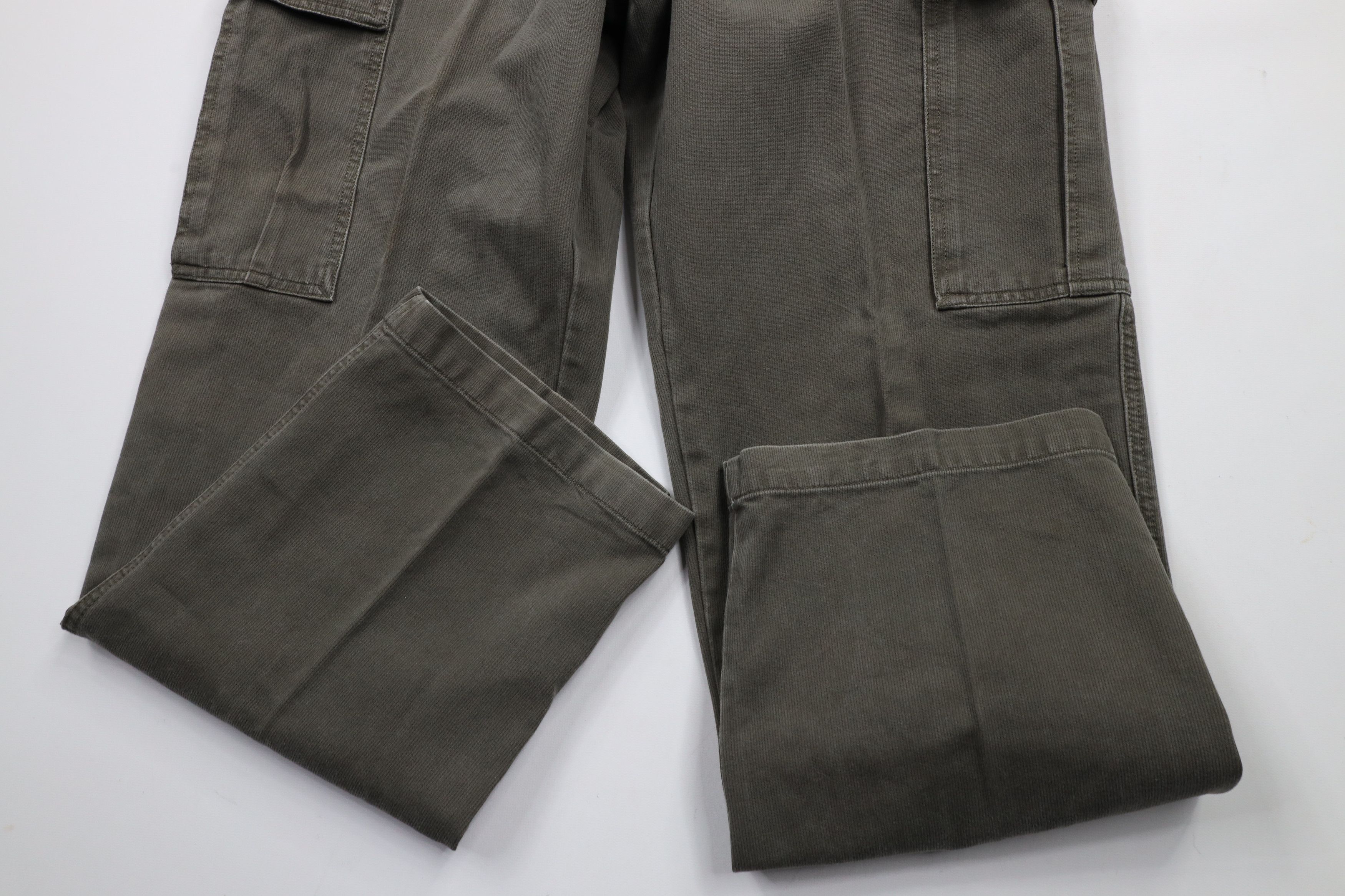 Vintage Vintage 90s Streetwear Heavyweight Ribbed Cargo Pants Green Size US 30 / EU 46 - 5 Thumbnail