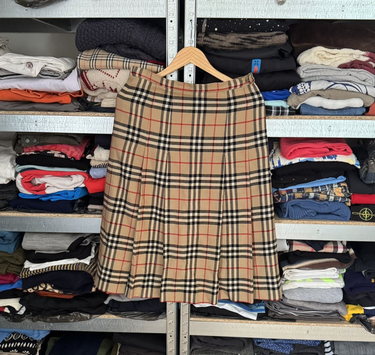 Burberry × Vintage Burberry nova check Chekered long skirt casual Burberrys 90s Size 25" / US 0 / IT 36 - 17 Thumbnail