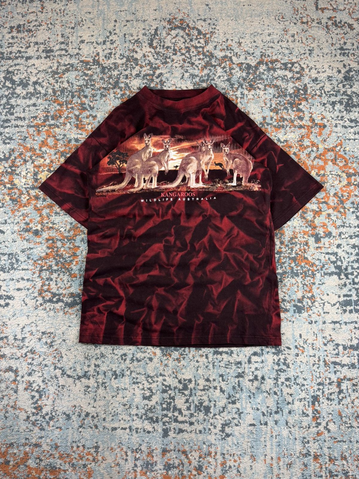 Vintage Vintage 90s Australia kangaroo animal graphic tee tie dye Size US L / EU 52-54 / 3 - 1 Thumbnail