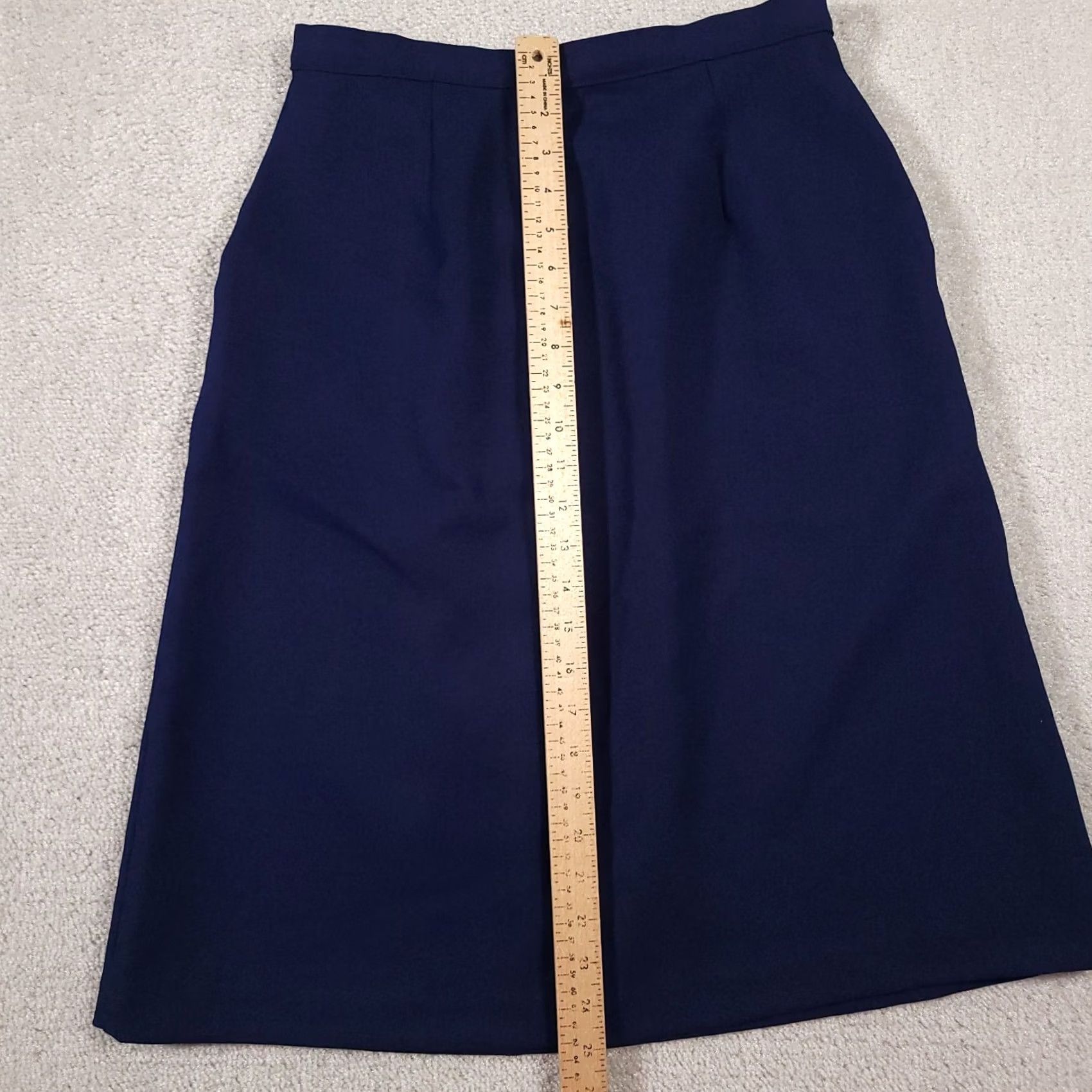 Penn VINTAGE JC Penny Skirt Women's 14 Blue Pockets USA Made 80s 90s Size 36" / US 14 / IT 50 - 7 Thumbnail