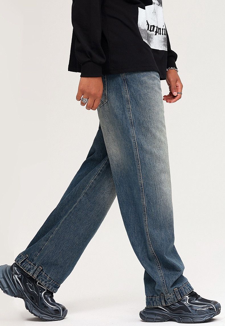 Japanese Brand × Jean Simple washed distressed loose versatile jeans Size US 32 / EU 48 - 3 Thumbnail