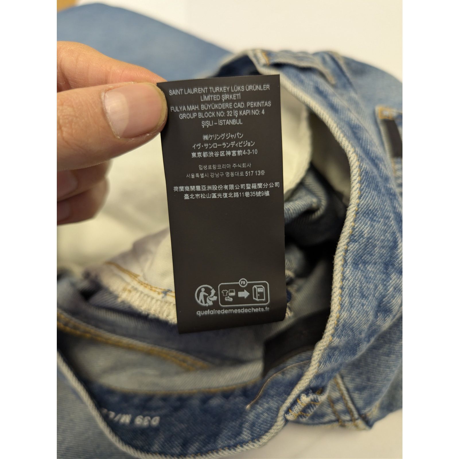 Saint Laurent Paris o1rshd1 Long Extreme Baggy Globe Sky Denim Jeans in Blue Size US 34 / EU 50 - 21 Thumbnail