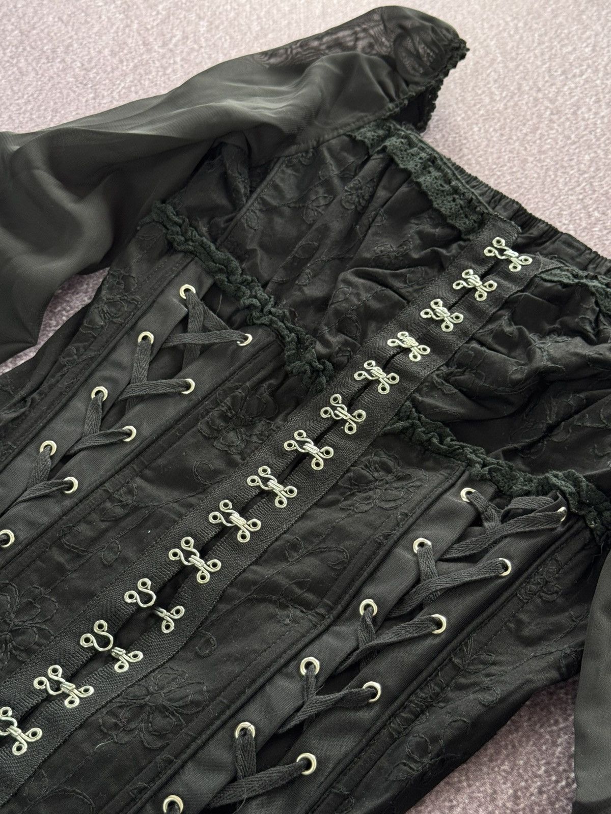 Hysteric Glamour Vintage Crazy Design 00s Opium Mesh Long Sleeve - Goth Size M / US 6-8 / IT 42-44 - 8 Thumbnail