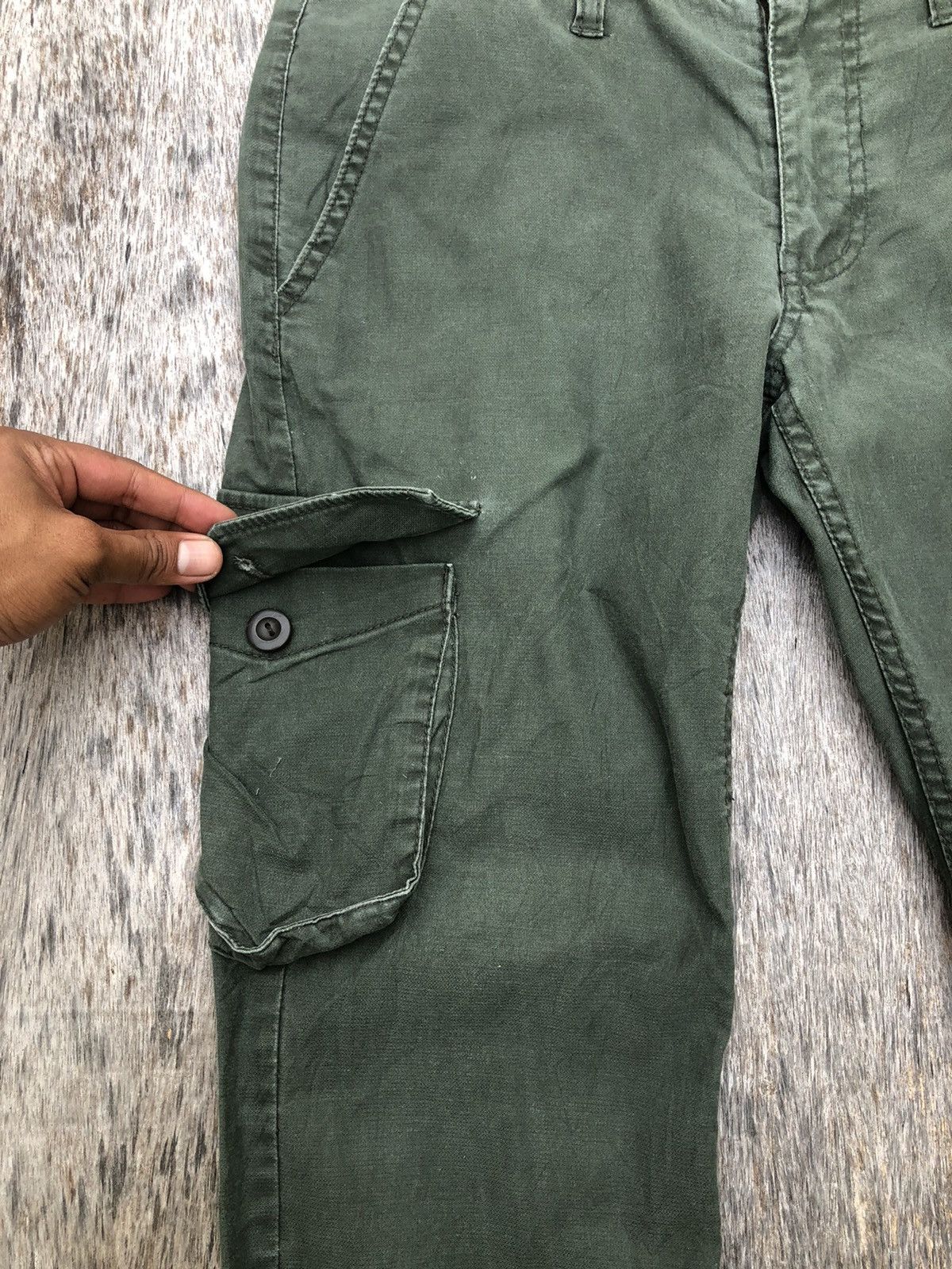 Japanese Brand Unbrand Green Cargo Pants Multipocket Tactical Like New Size US 31 - 4 Thumbnail