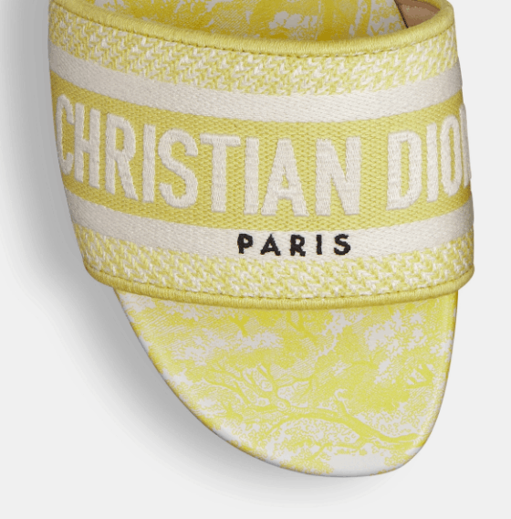 Dior o1w1db10625 KCQ209 Dioriviera Dway Slides in Lemon Yellow Size US 7 / IT 37 - 4 Thumbnail
