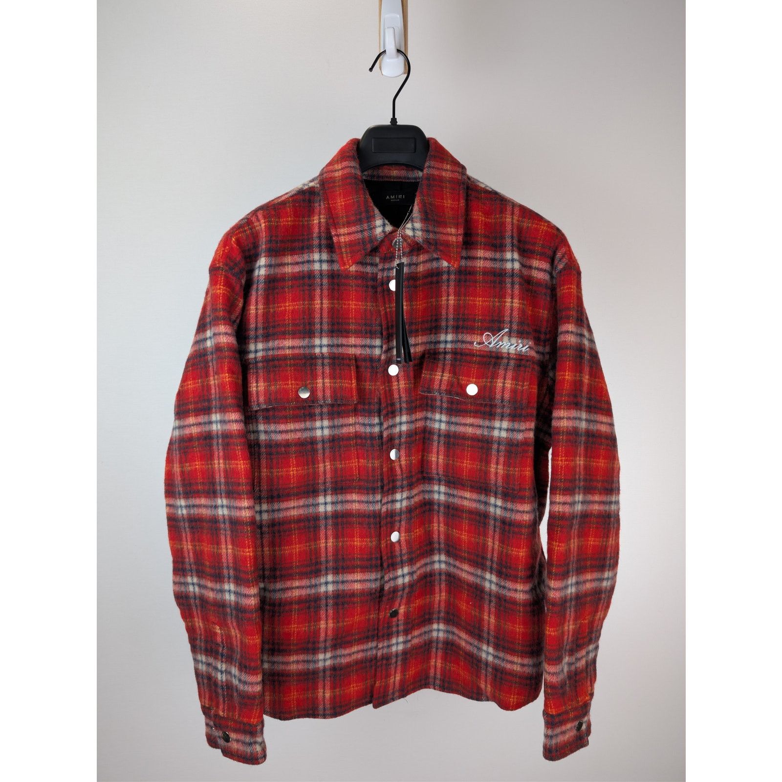 Amiri o1rshd1 Brushed Plaid Overshirt in Red Size US M / EU 48-50 / 2 - 8 Thumbnail