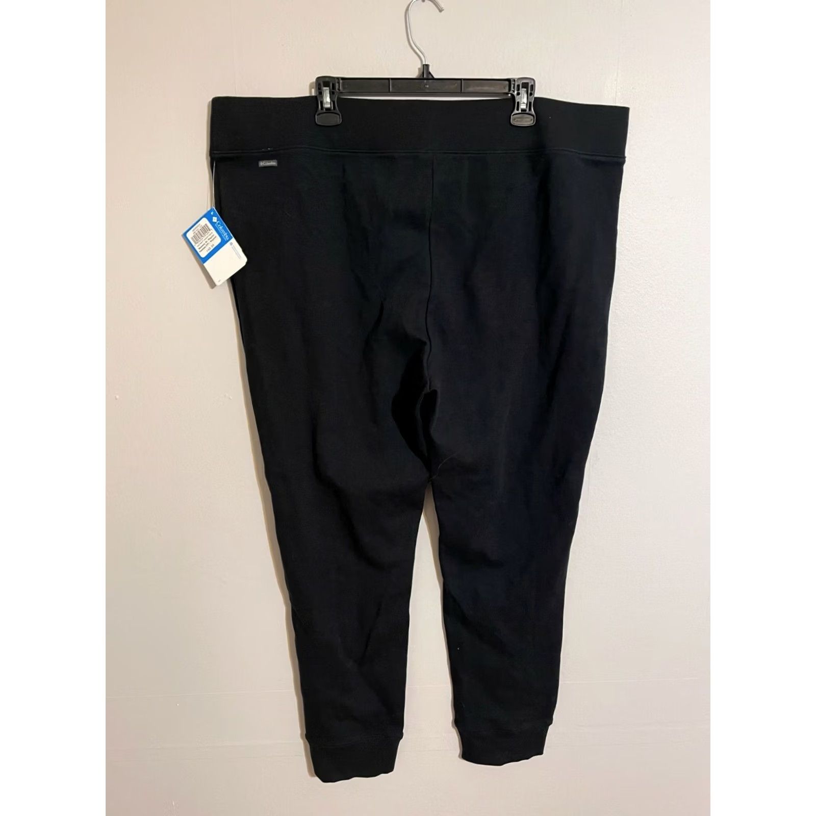 Vintage Columbia Holly Peak Jacquard Leggings Black Athletic Pants Women's 3X Plus Inseam 30 in Pull On Sweatpants Jacquard Cotton Blend Size 40" / US 18 - 3 Thumbnail
