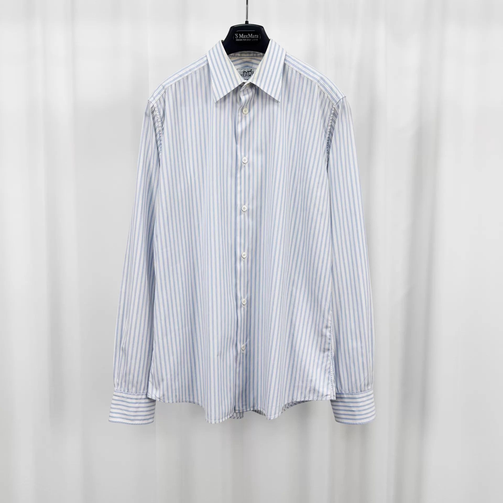 Hermes Hermes H Monogram Stripe Shirt 40 95New Collar-Yellowing Size US M / EU 48-50 / 2 - 1 Thumbnail