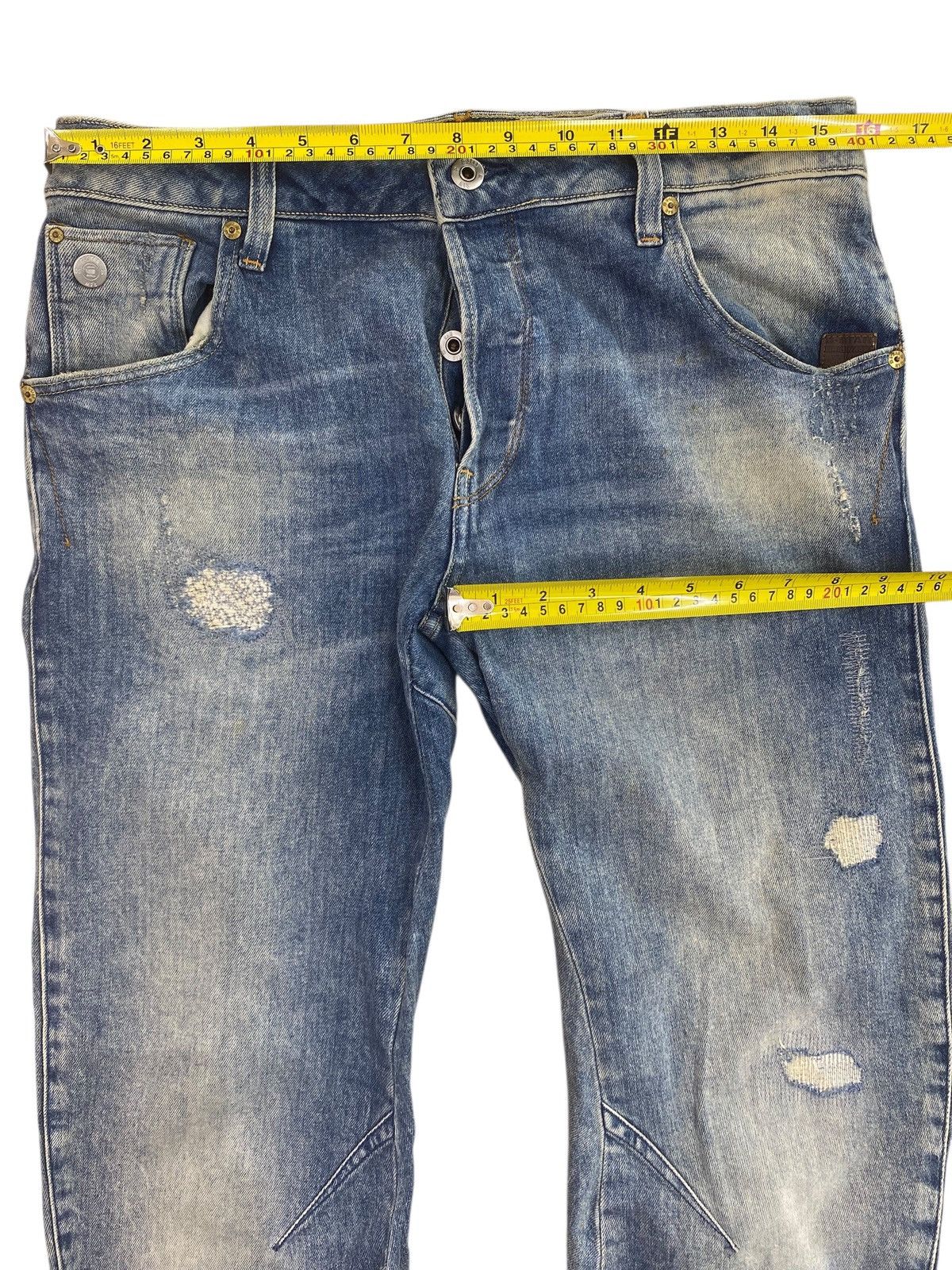 G-Star G-Star Raw Twist Leg Distressed Style Ripped Jeans Size US 32 / EU 48 - 5 Thumbnail