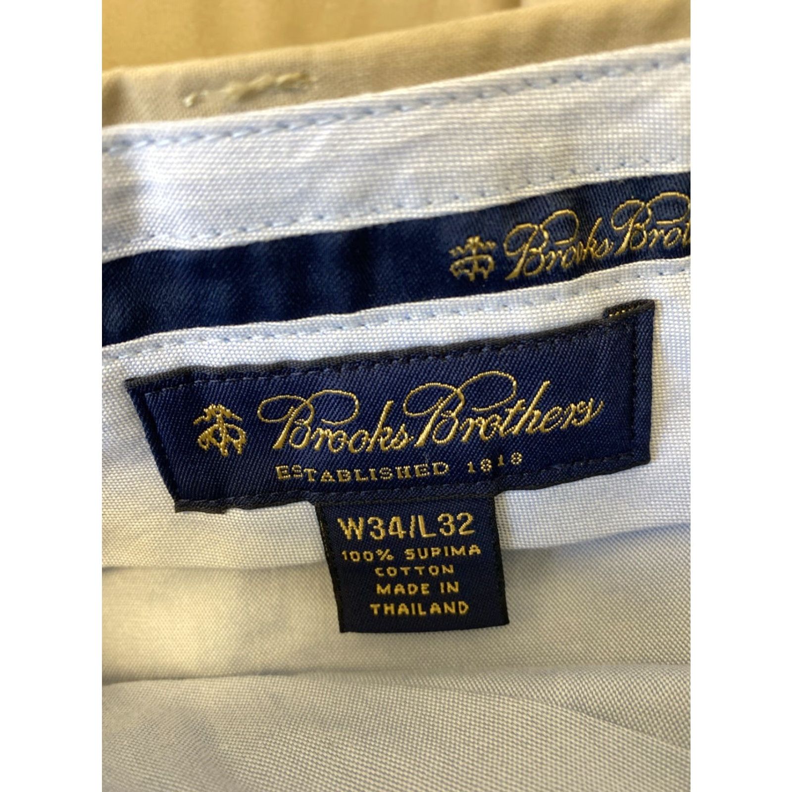Brooks Brothers BROOKS BROTHERS Clark Fit Chino Pants 34W 32L Tan Solid Mens Size US 34 / EU 50 - 8 Thumbnail