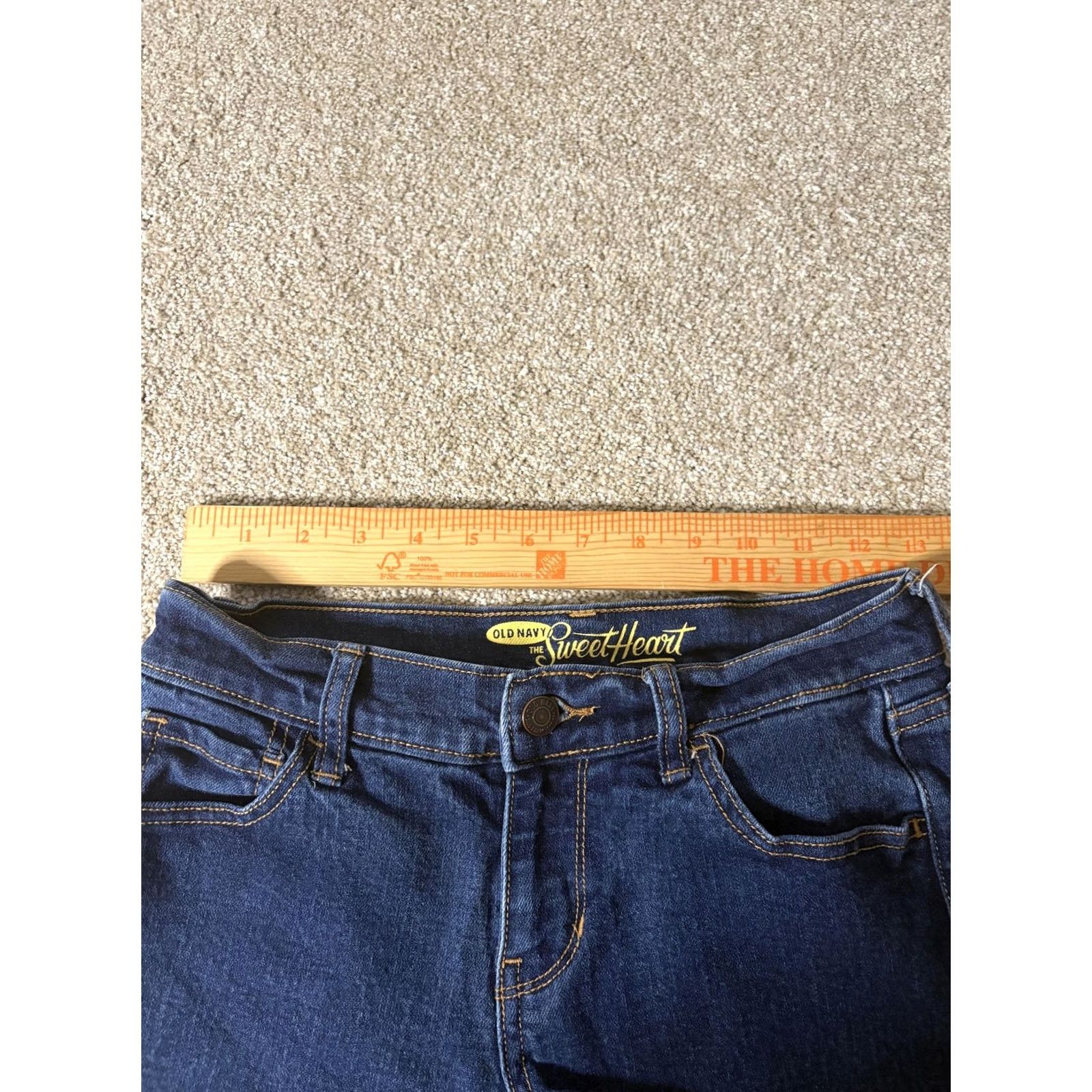 Old Navy Old Navy Shorts Womens 0 Blue Denim Sweetheart Raw Hem Cuffed Cutoff Stretch Shirt Womens Short Casual Summer 5-Pocket Girls Mens Size 25" / US 0 / IT 36 - 3 Thumbnail