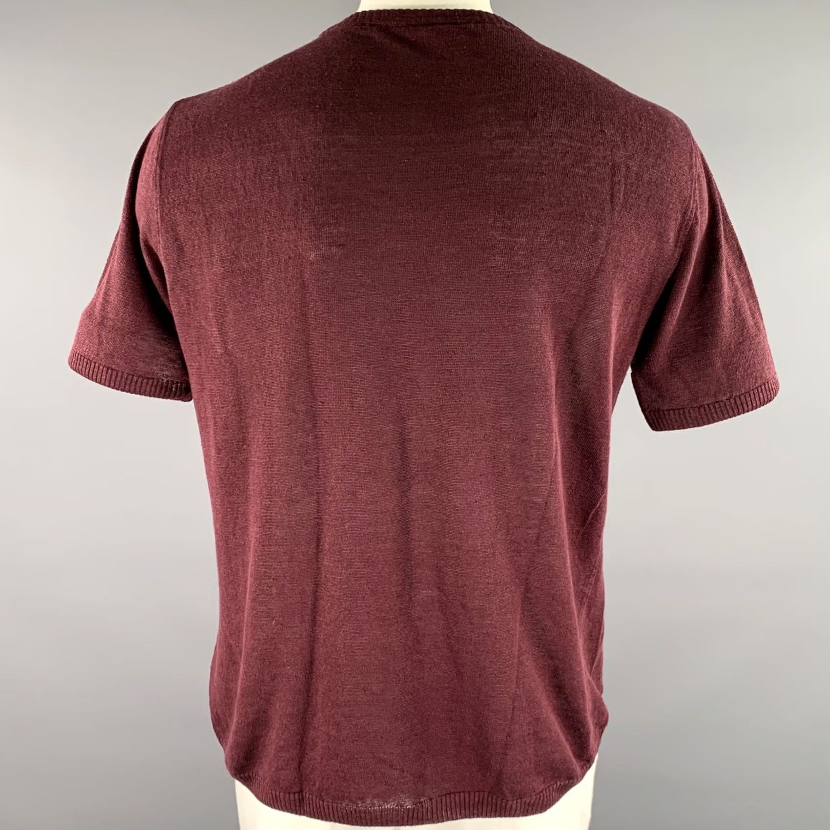 GRP GRP Size L Burgundy Knit Linen Shirt Size US L / EU 52-54 / 3 - 4 Thumbnail