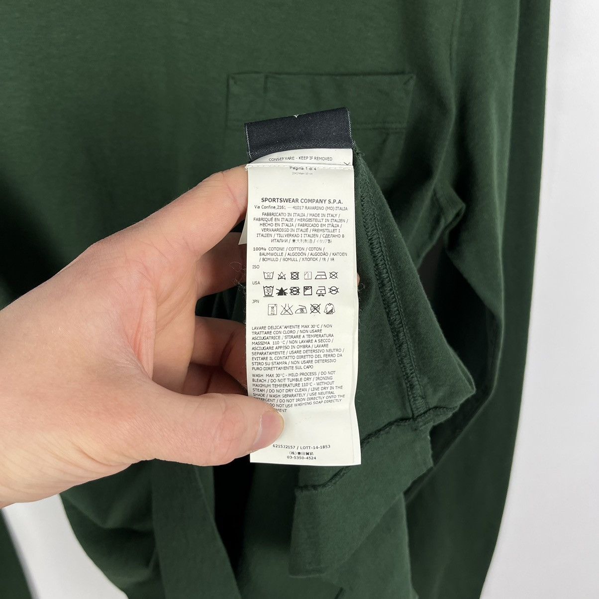 Stone Island Stone Island V Neck Pocket Long Sleeve T Shirt Size US M / EU 48-50 / 2 - 12 Thumbnail