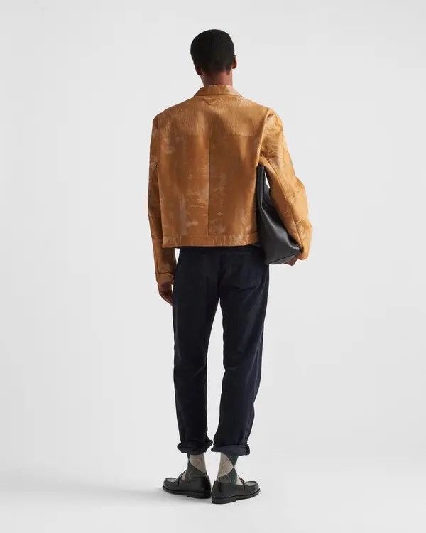 Prada 🔥$11K VALUE🔥 Horseskin Leather Jacket Size US L / EU 52-54 / 3 - 6 Thumbnail