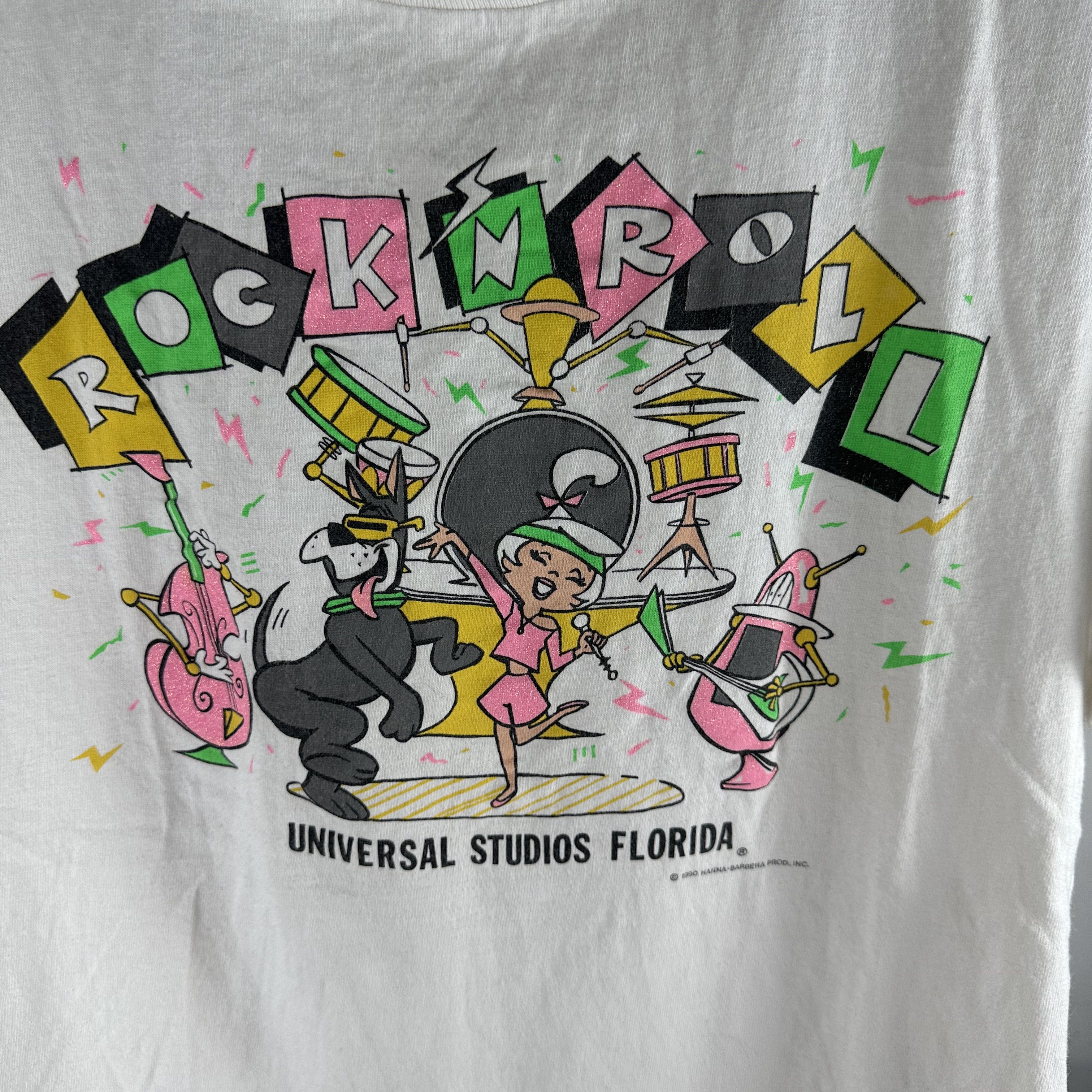 Vintage ​​​1990 Jetsons Family Universal Studios Rock N Roll T-Shirt Size US M / EU 48-50 / 2 - 2 Thumbnail
