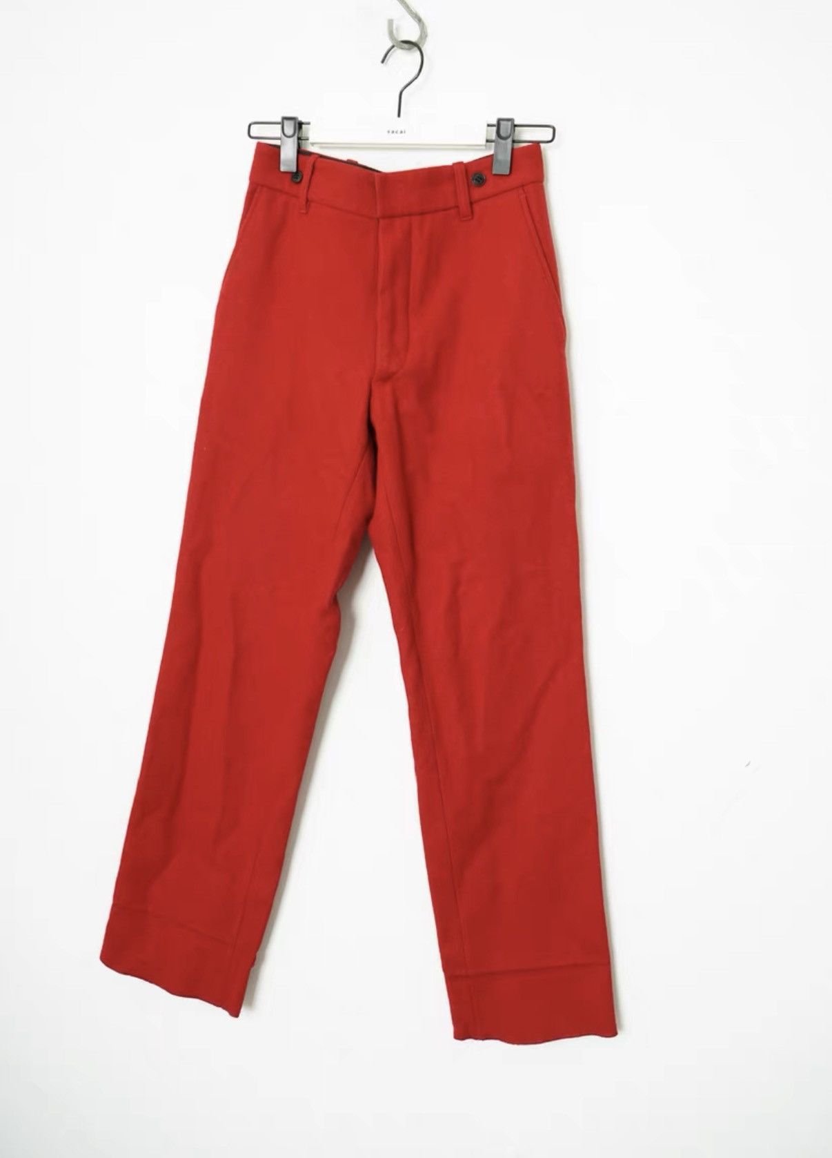 Dries Van Noten Dries Van Noten Fall/Winter Wool Burgundy Straight-Leg Pants Size US 30 / EU 46 - 2 Thumbnail