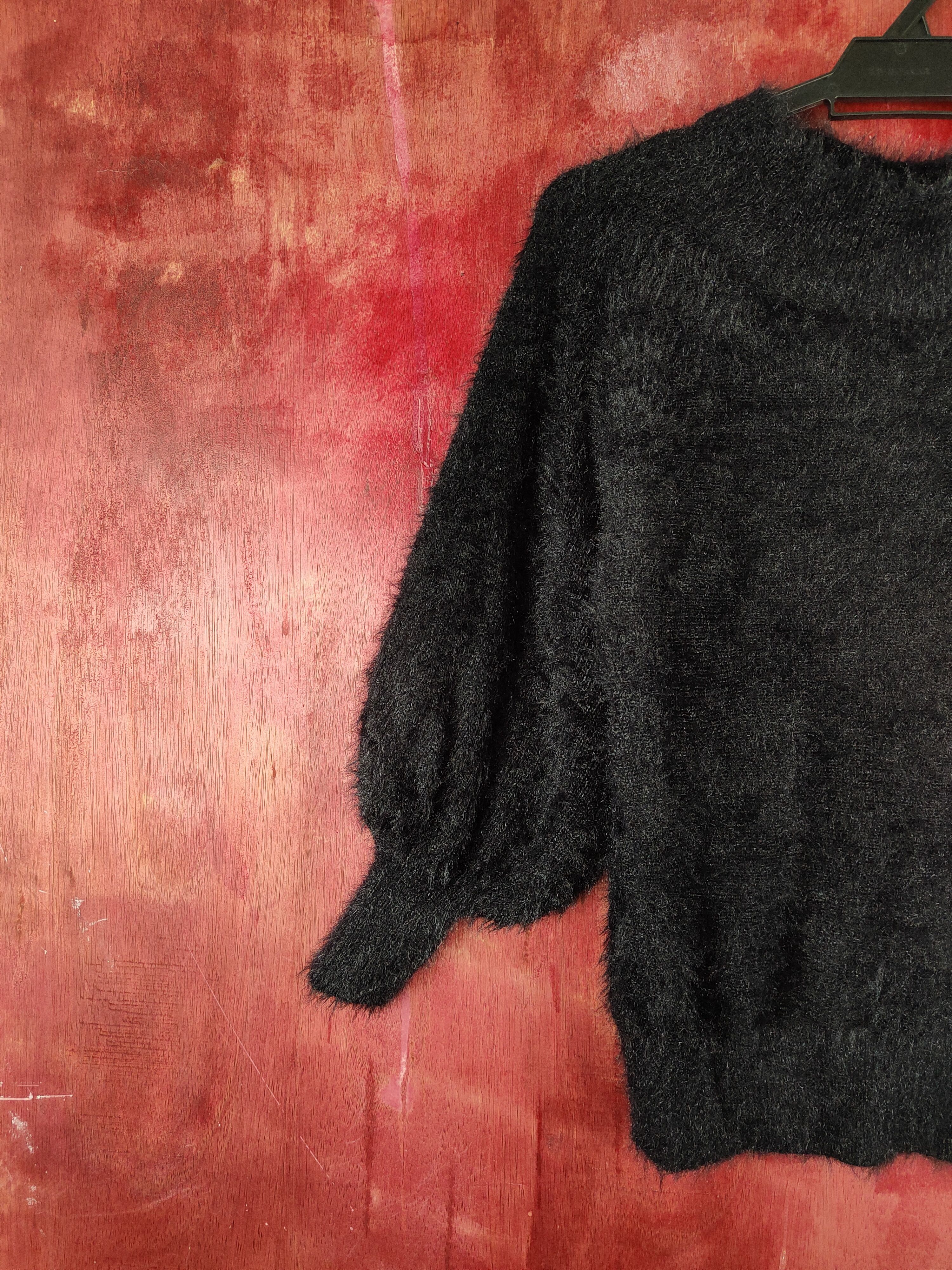 Japanese Brand × Vintage Rare Vintage Only Black Fur Mohair Knitwear Size S / US 4 / IT 40 - 3 Thumbnail