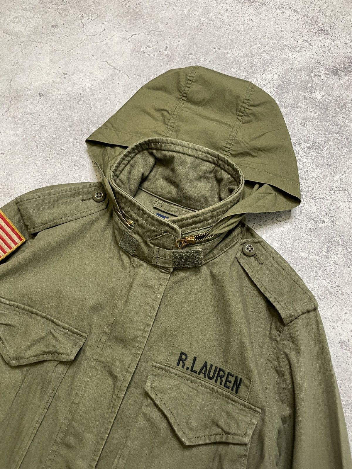 Polo Ralph Lauren × Vintage Polo Ralph Lauren Military Army Herringbone Cotton Jacket Size US M / EU 48-50 / 2 - 5 Thumbnail