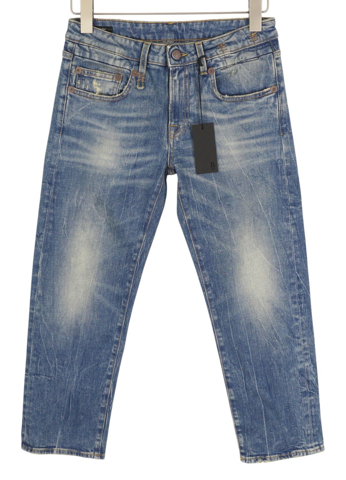 R13 BOY STRAIGHT 26 Kelly Stretch Ankle Washed Blue 85438 Size 26" / US 2 / IT 38 - 2 Thumbnail