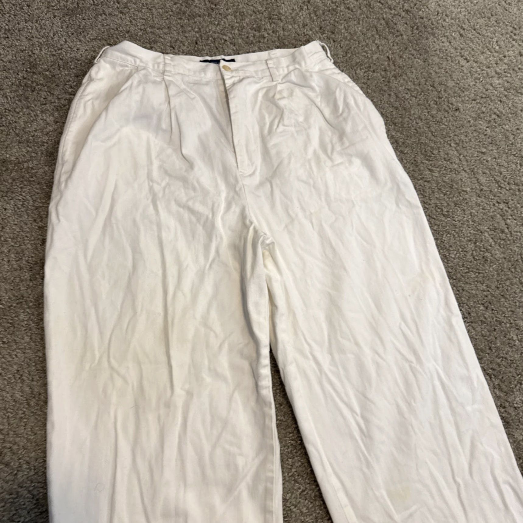 Ralph Lauren VINTAGE 80s Polo Ralph Lauren White Cotton Pants Dress Pants Women Size 12 Regular White 80s Polo Ralph Lauren Dress Pants Women 12 Size 34" / US 12 / IT 48 - 3 Thumbnail
