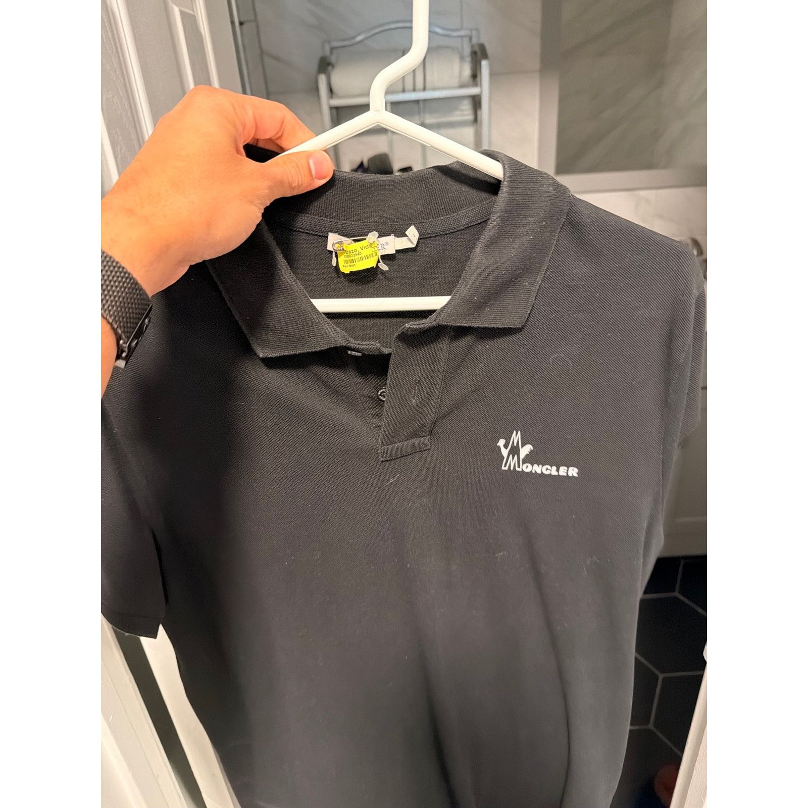 Moncler Moncler Black Polo L Size US L / EU 52-54 / 3 - 1 Thumbnail