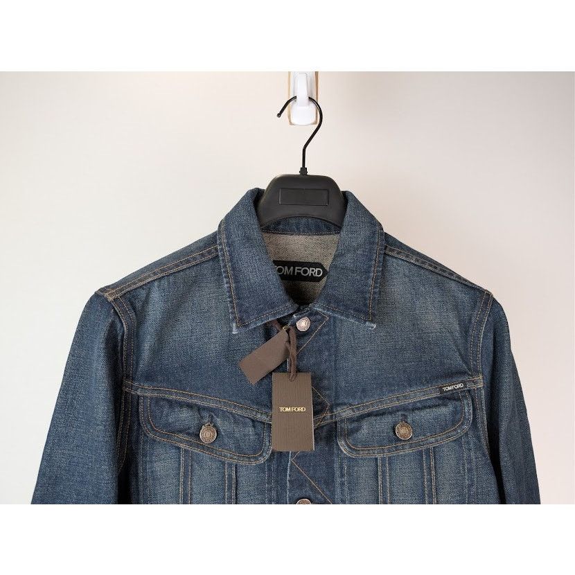 Tom Ford o1rshd1 Iconic Denim Jacket in Strong High / Low Blue Size US M / EU 48-50 / 2 - 3 Thumbnail