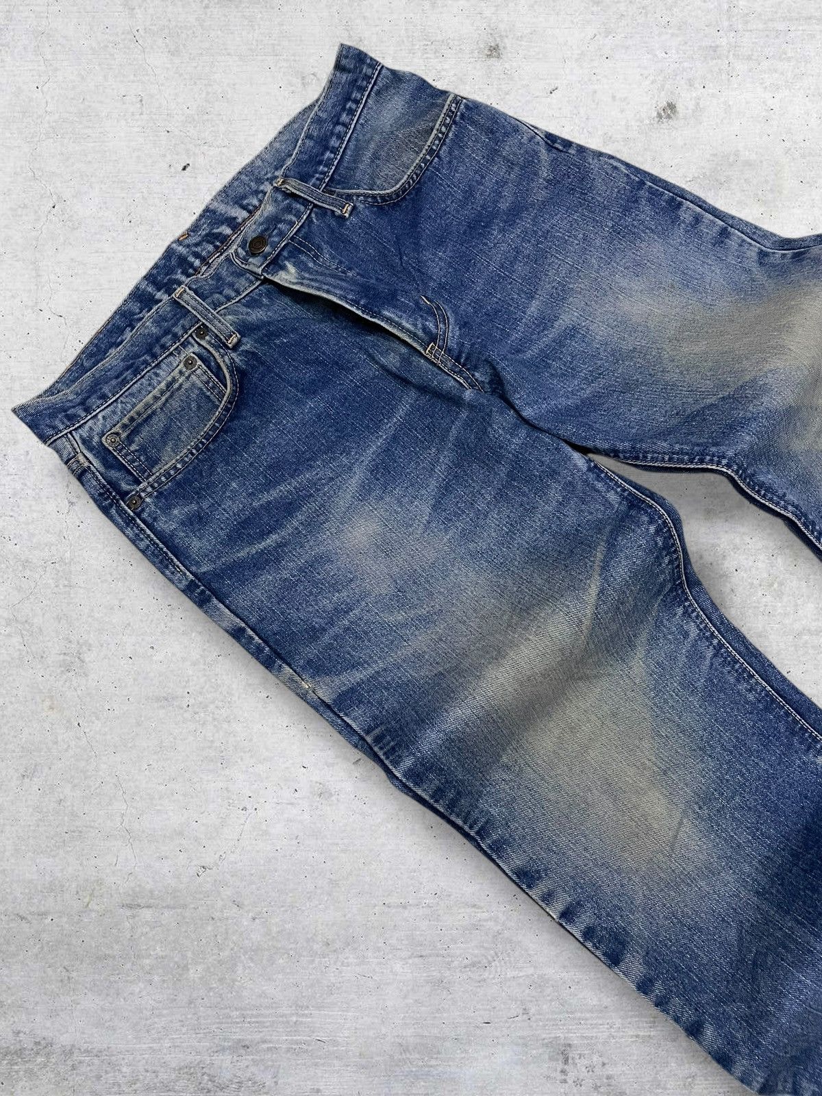 Edwin VINTAGE EDWIN DESIGNER 90S JAPAN MUDWASH DISTRESSED OG DENIM Size US 33 - 7 Thumbnail
