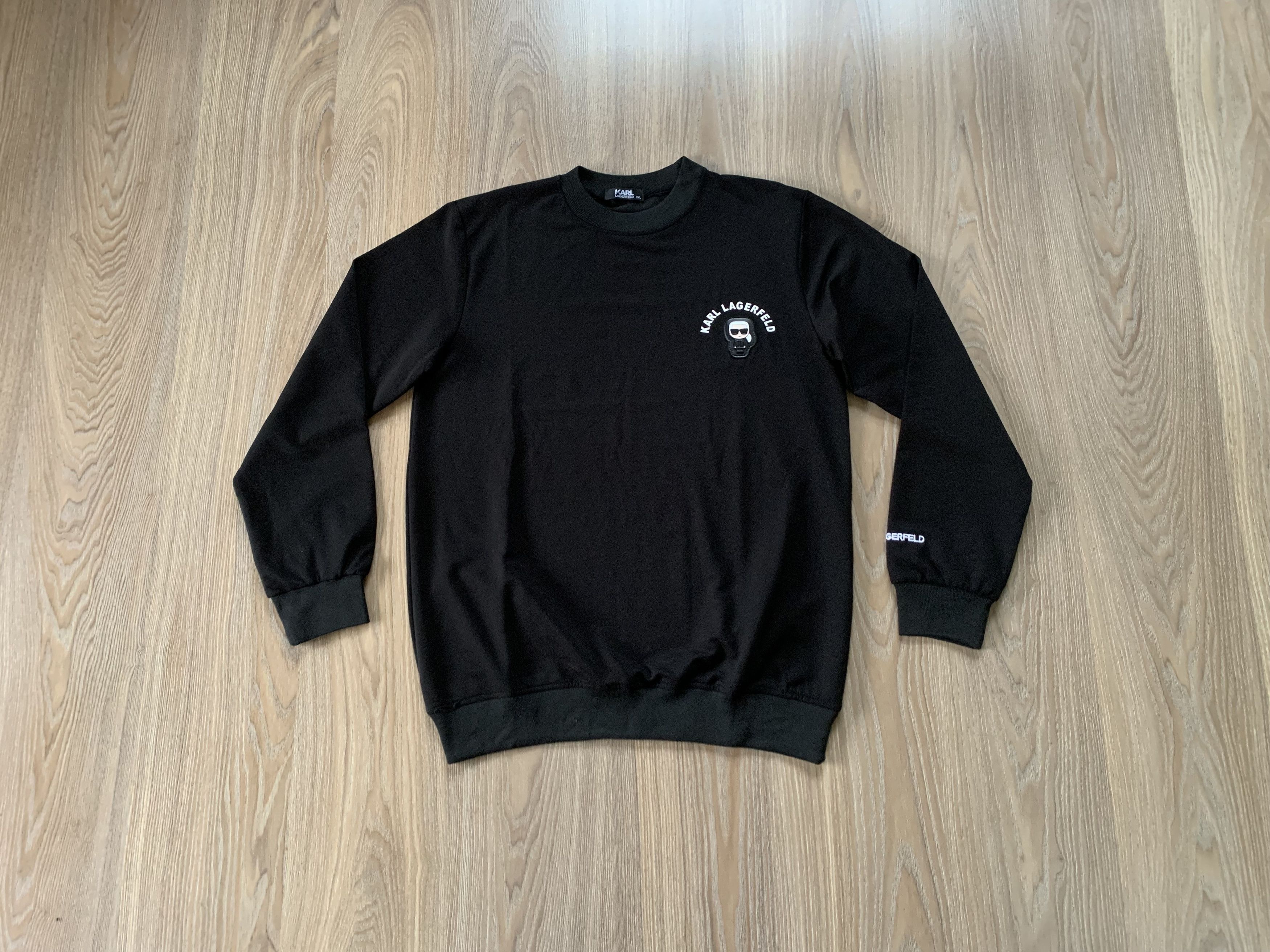 Designer × Karl Lagerfeld Karl Lagerfeld Black Cotton Sweatshirt Size US XXL / EU 58 / 5 - 1 Thumbnail