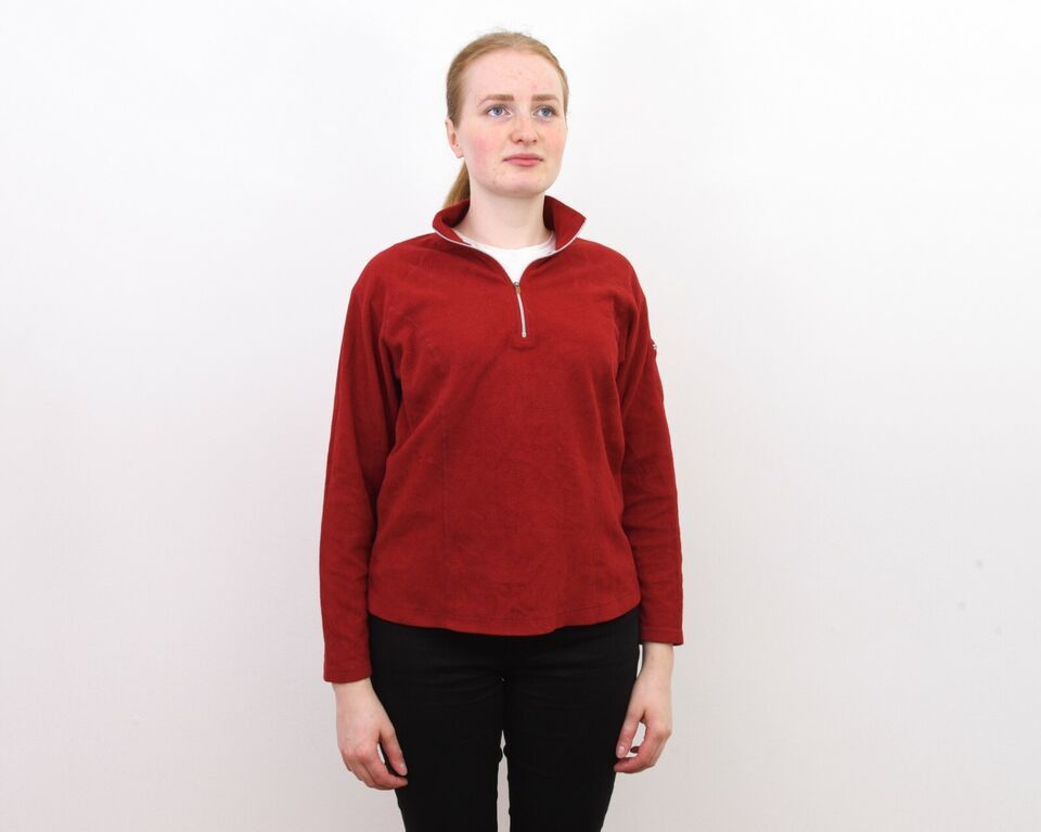 L.L. Bean × Vintage Fleece Jumper Zip Neck Pullover Red Sweater Sweatshirt 2yk Size M / US 6-8 / IT 42-44 - 2 Thumbnail