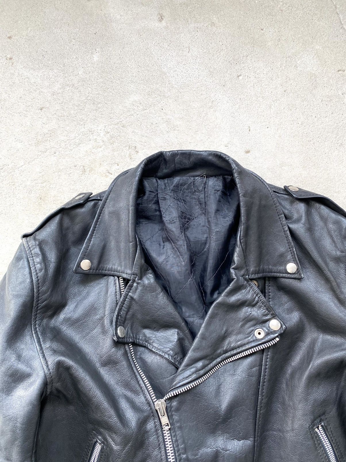 Other Rare! Vintage 70s Leather Jacket Art Face In Snakes Medusa Size US L / EU 52-54 / 3 - 6 Thumbnail