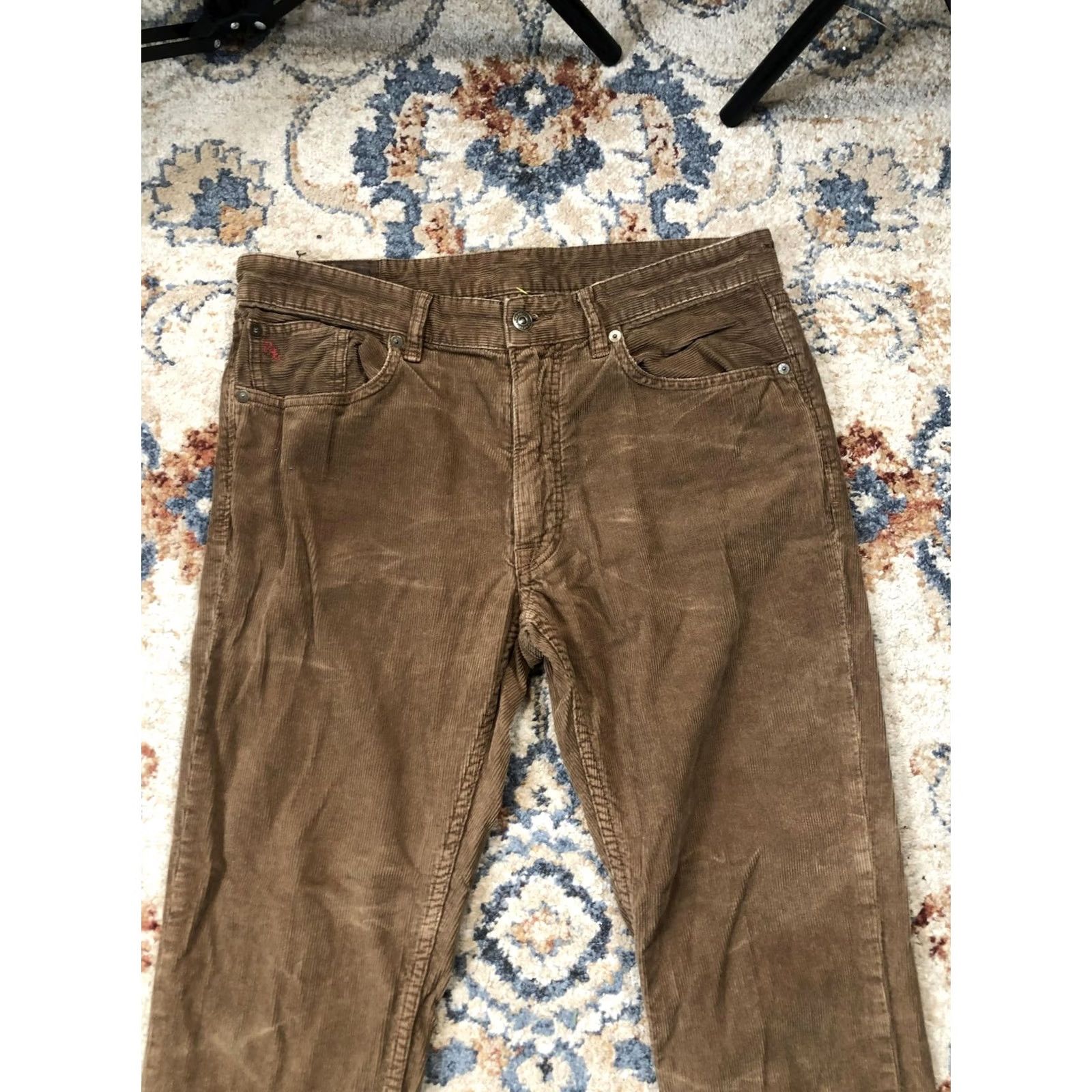 Polo Ralph Lauren Polo Ralph Lauren Pants Mens 34x30 Brown Corduroy Straight Leg RL Embroidered Size US S / EU 44-46 / 1 - 2 Thumbnail