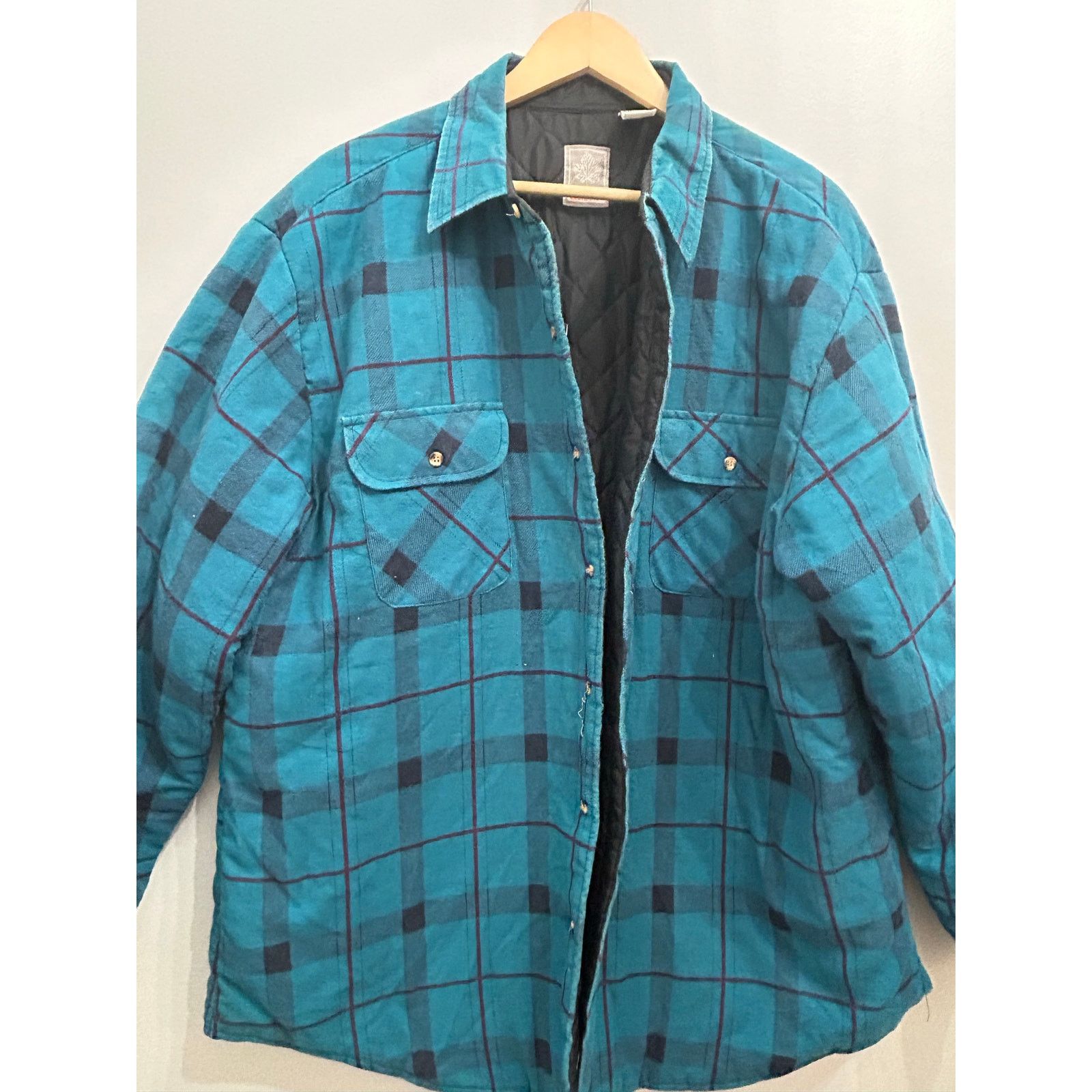 Other Vtg Outdoor Exchange Teal Quilted Flannel Shirt Jacket XL Size US XL / EU 56 / 4 - 1 Thumbnail