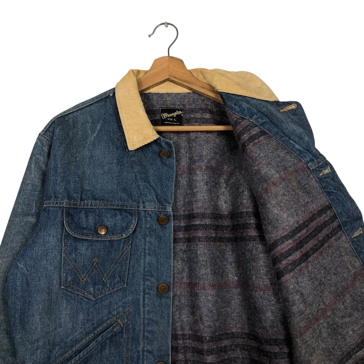 Vintage 🔥VINTAGE TRUCKER DENIM JACKET BLANKET WRANGLER UNION MADE Size US L / EU 52-54 / 3 - 14 Thumbnail