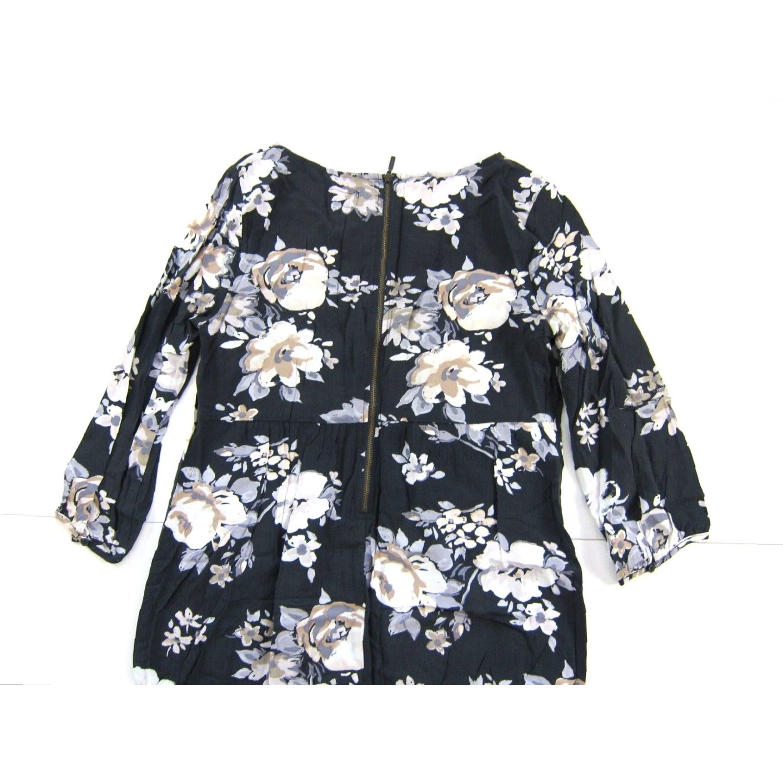 Old Navy Old Navy Tunic Dress 3/4 Sleeve Floral 100% Rayon Blue White Brown Small Women Size S / US 4 / IT 40 - 6 Thumbnail