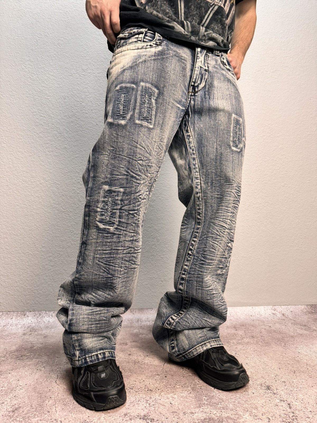 Jean Paul Gaultier VTG 00s JPG style Japanese Distressed Cargo pants jeans Size US 32 / EU 48 - 3 Thumbnail