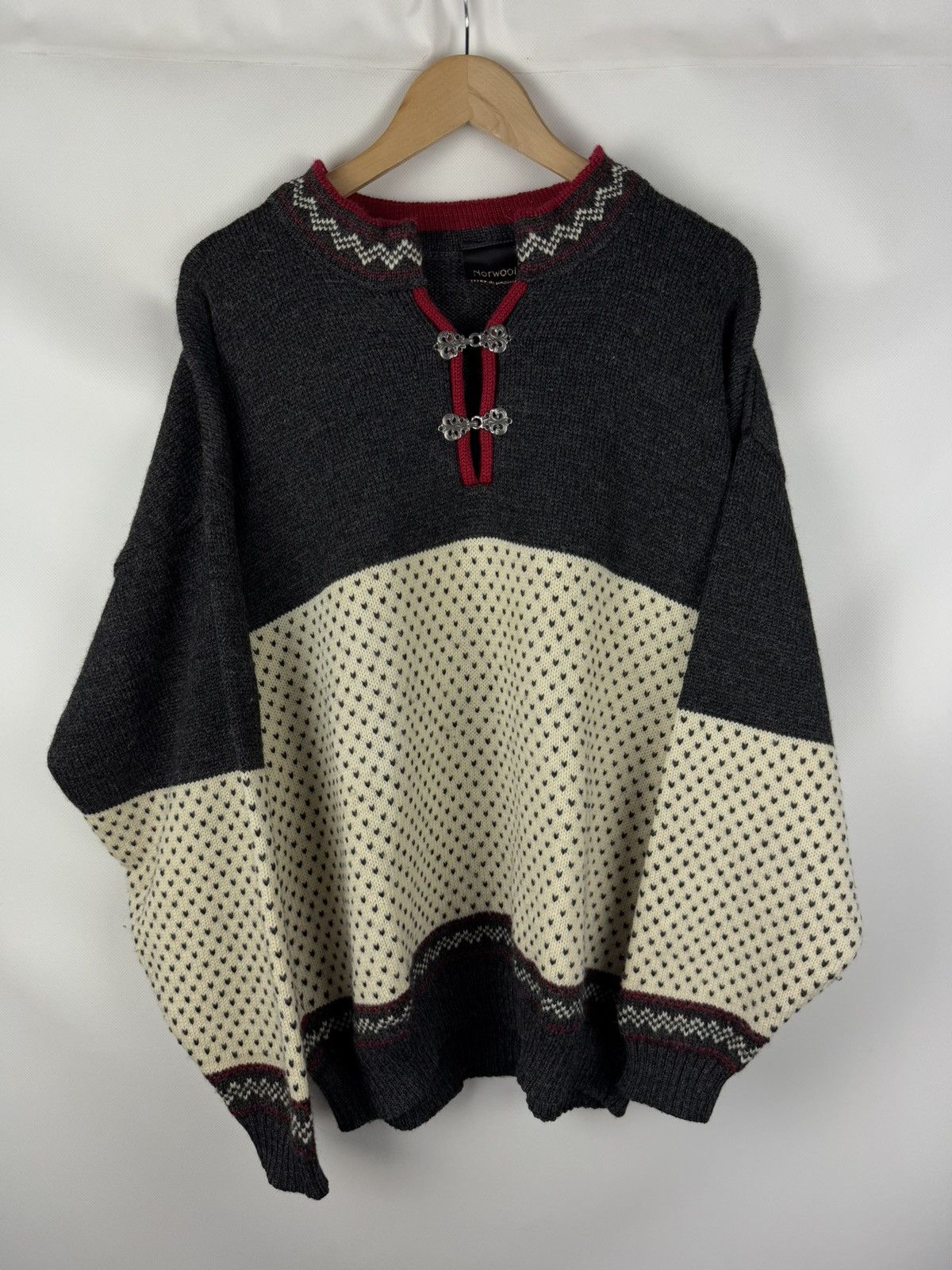 Norwool Norwool Men’s Vintage Knitted Wool Nordic Sweater Pullover Size US L / EU 52-54 / 3 - 20 Thumbnail